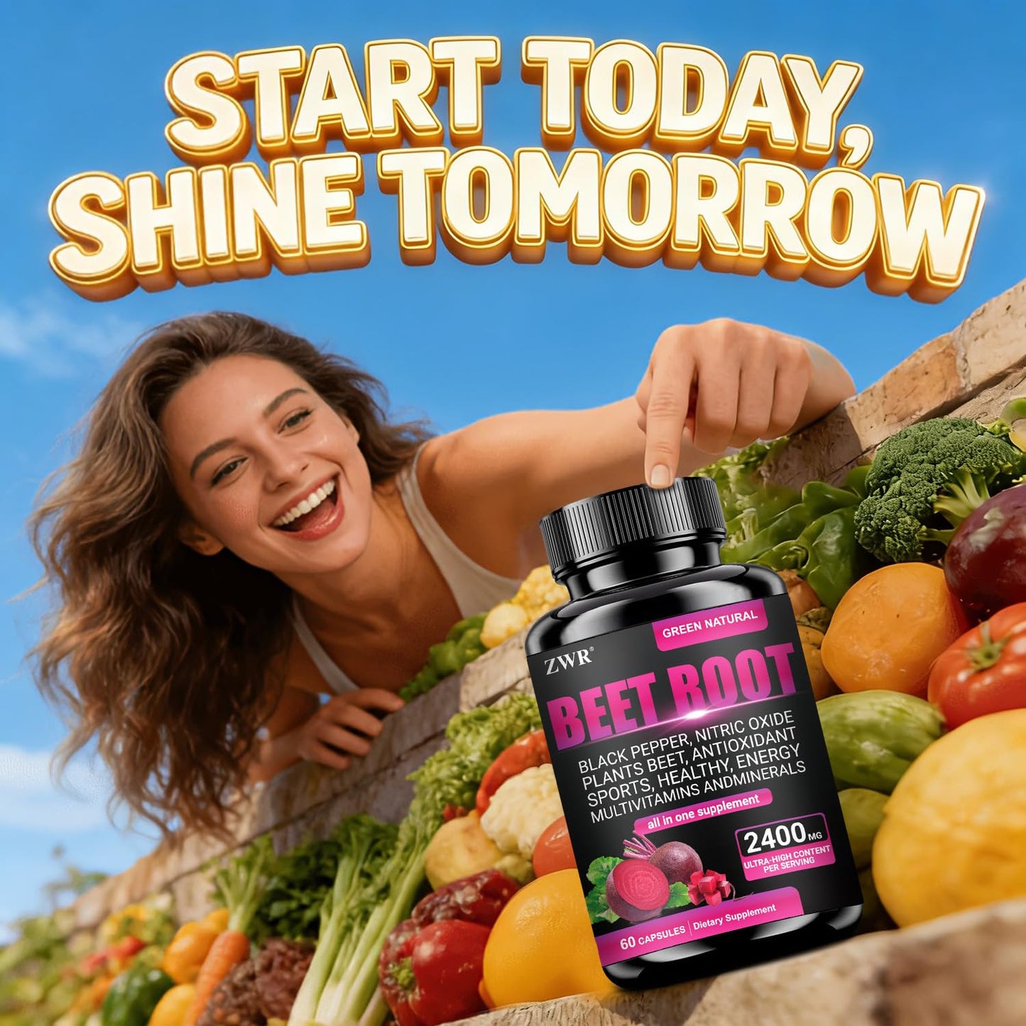 ZWR Beet Root Supplement Capsule 60 Count