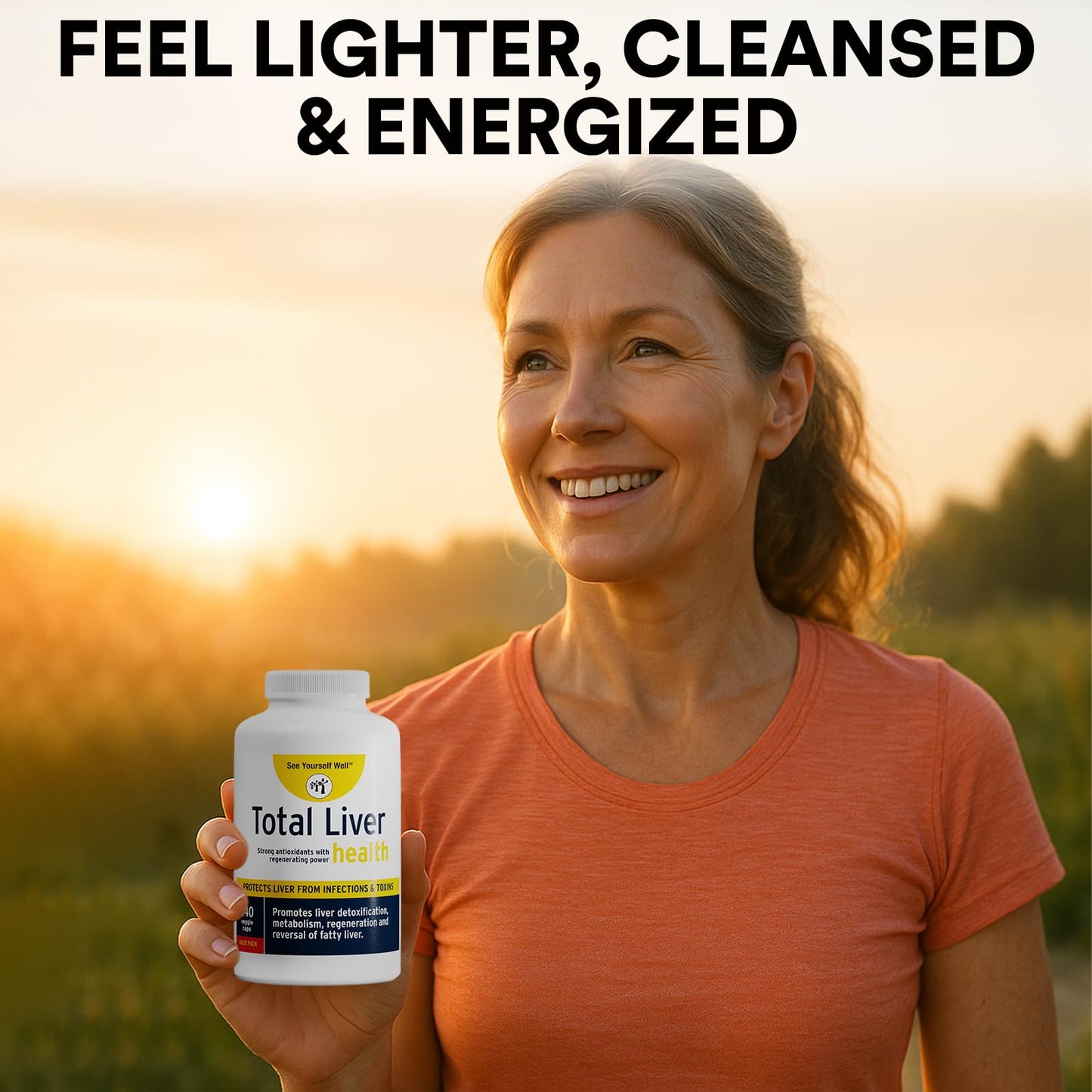 See Yourself Well Total Liver Health Supplement with Milk Thistle, Dandelion Root, Yarrow, Burdock Root, and Artichoke, 240 Vegan Capsules