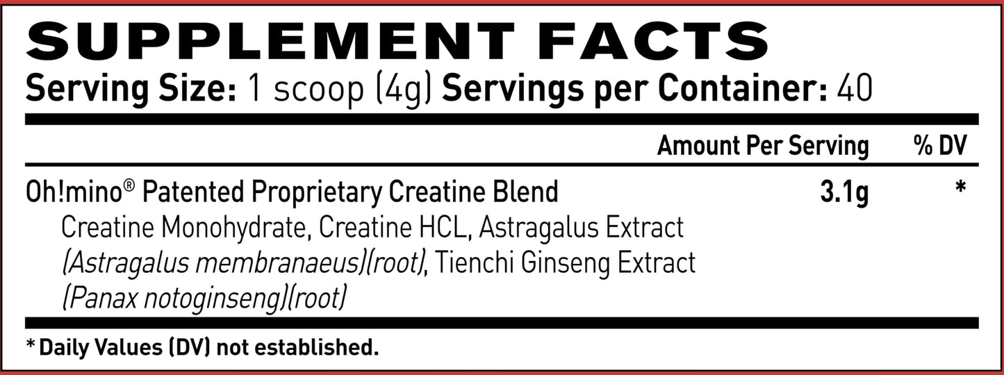 Oh!mino Creatine Monohydrate & HCl Complex Powder, 5.6 Ounce