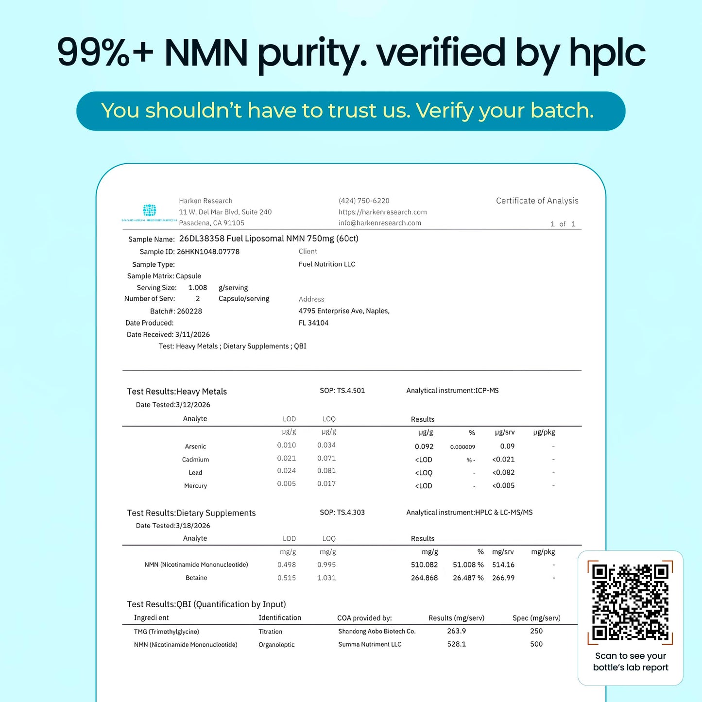 Fuel Liposomal NMN 750mg per Serving (500mg NMN + 250mg TMG) – Enhanced Absorption Nicotinamide Mononucleotide Supplement – NAD+ Support, 60 Capsules