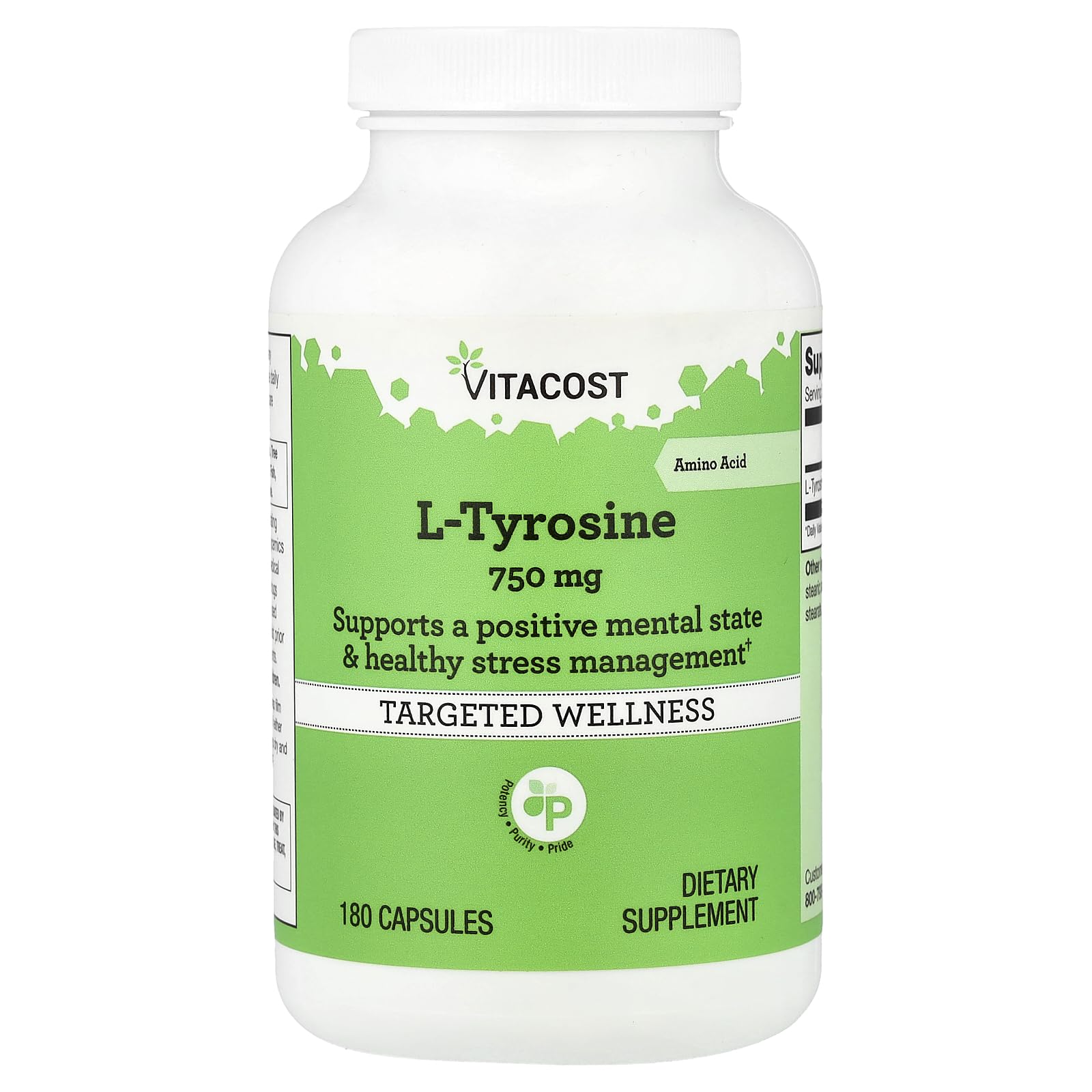 Vitacost L-Tyrosine 750 mg, 180 Capsules