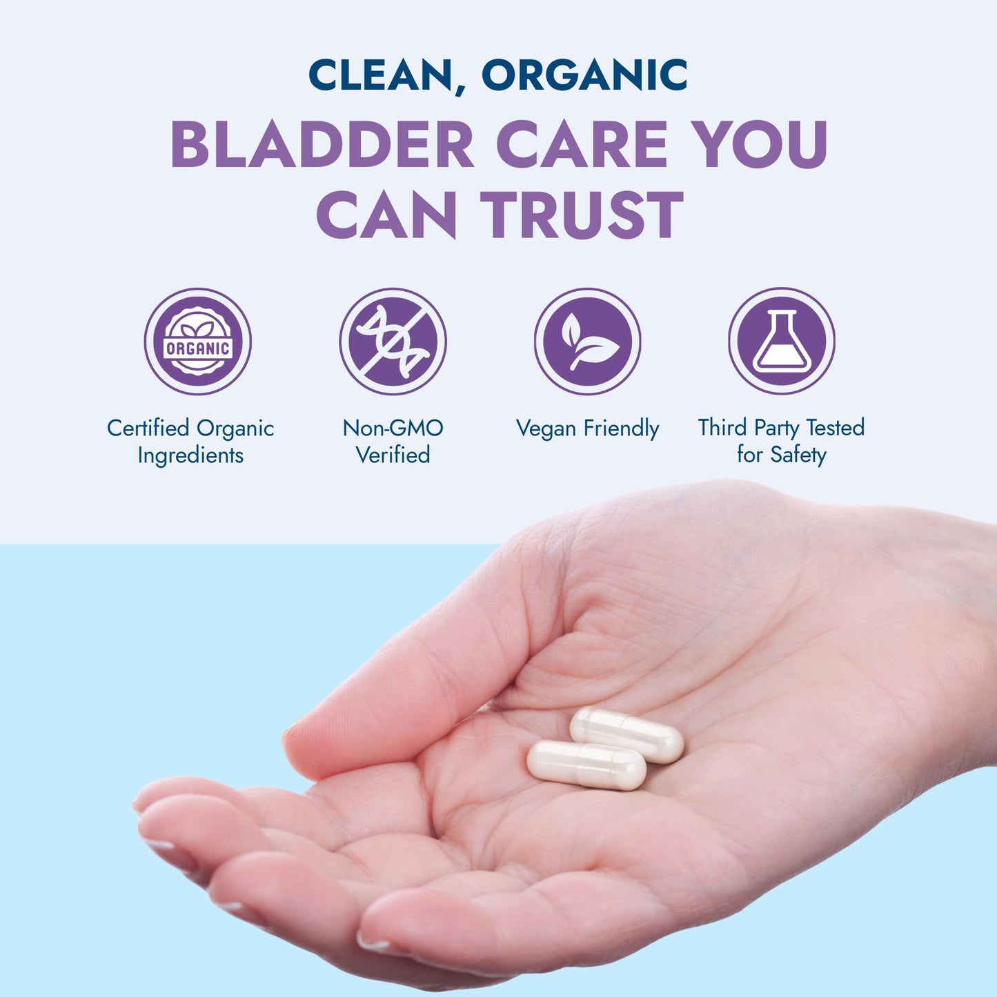 Rootganic Total Fem Ultimate Bladder Health for Women with USDA Organic D-Mannose, Cranberry Powder, Uva Ursi and Hibiscus Flower Extract Capsules, 60 Count
