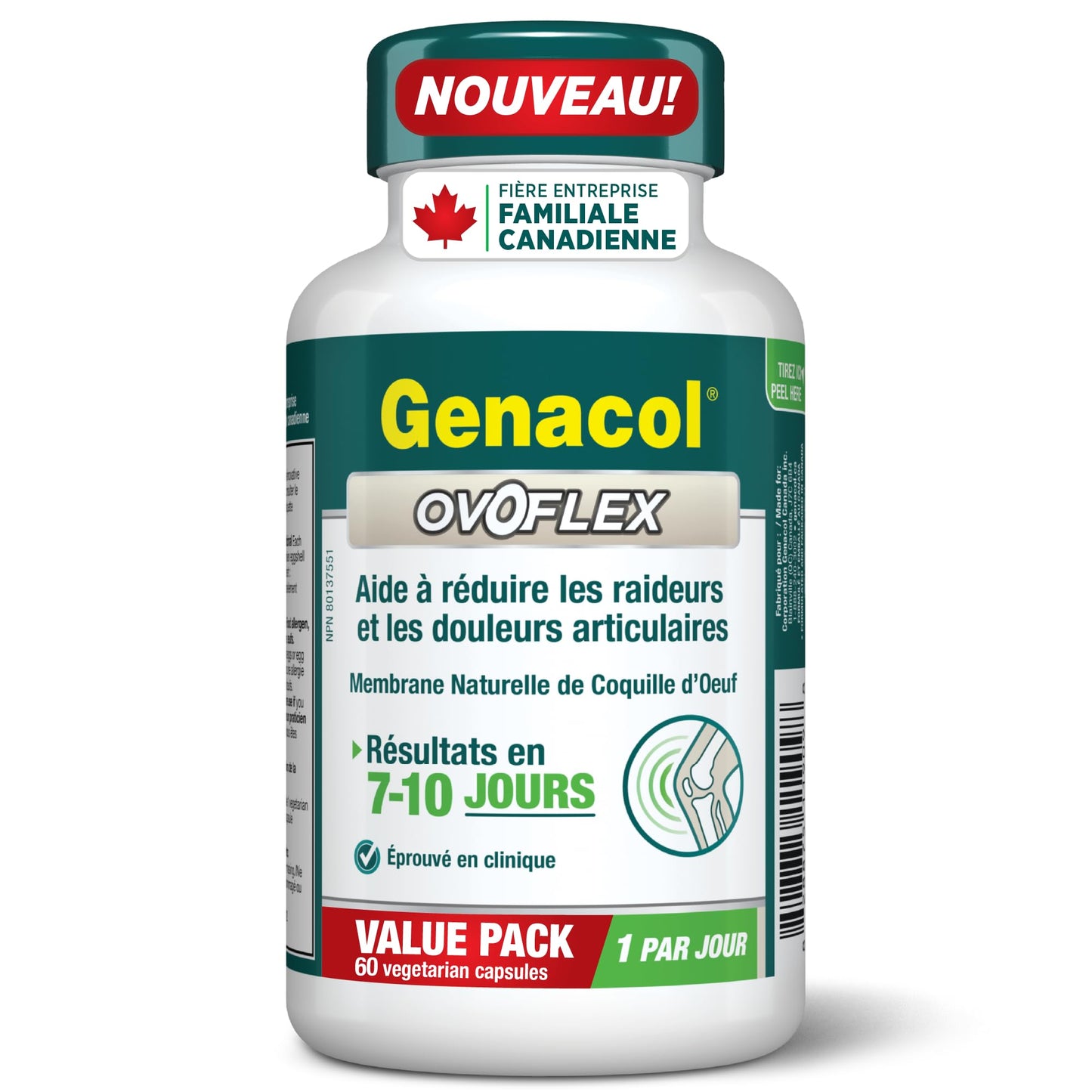 Genacol Ovoflex Natural Eggshell Membrane Joint Supplement Capsule 60 Count