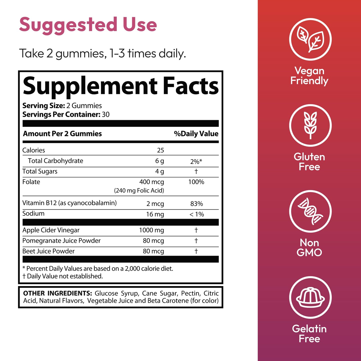 Justified Laboratories Pure Slim Keto ACV Gummies, 180 Gummies
