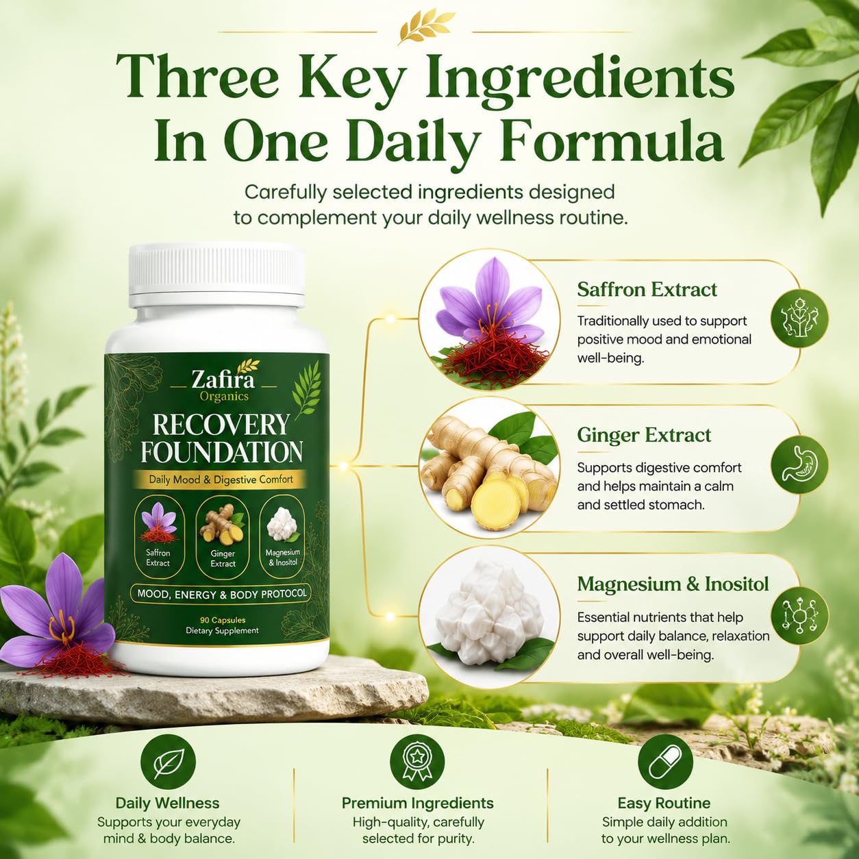 Zafira Organics Recovery Foundation Supplement Capsules 90