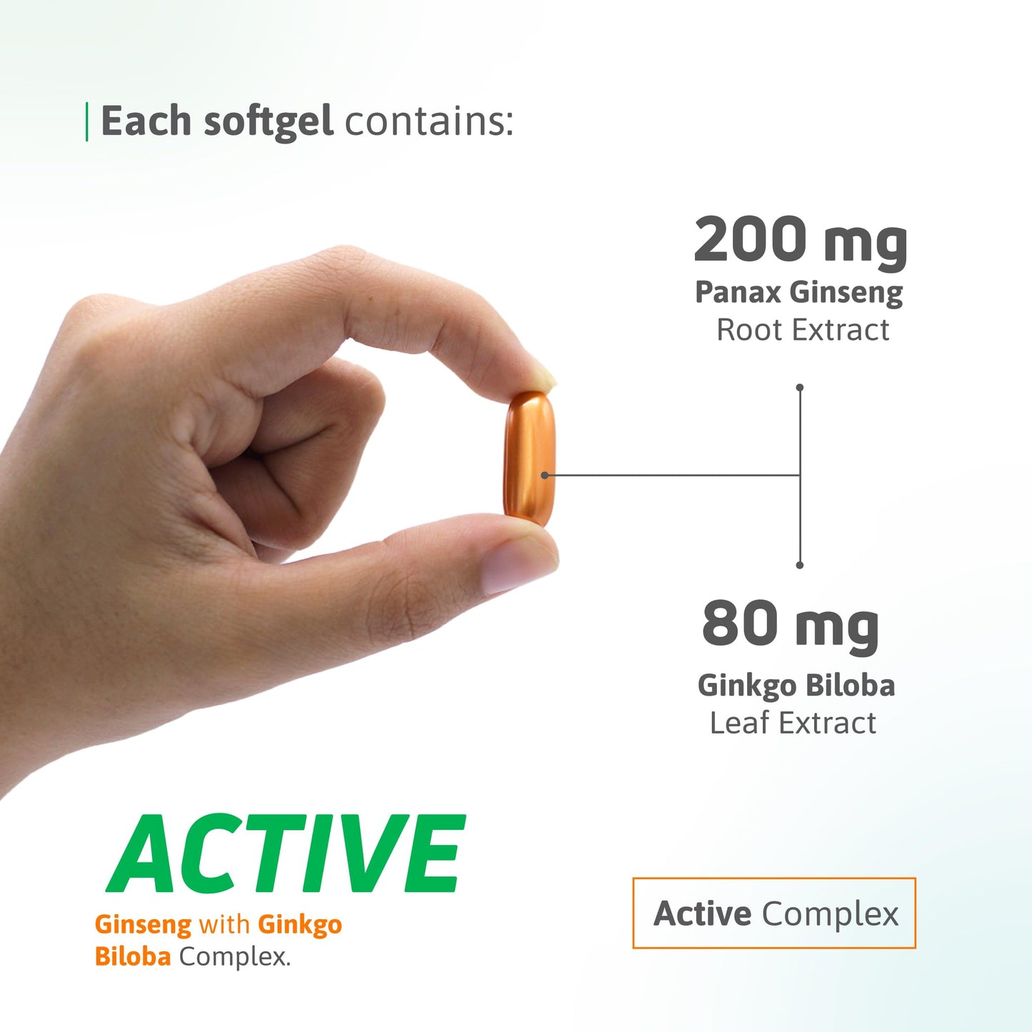 Nutra Nutrition Panax Ginseng & Ginkgo Biloba Energy Memory Focus 60 Capsules