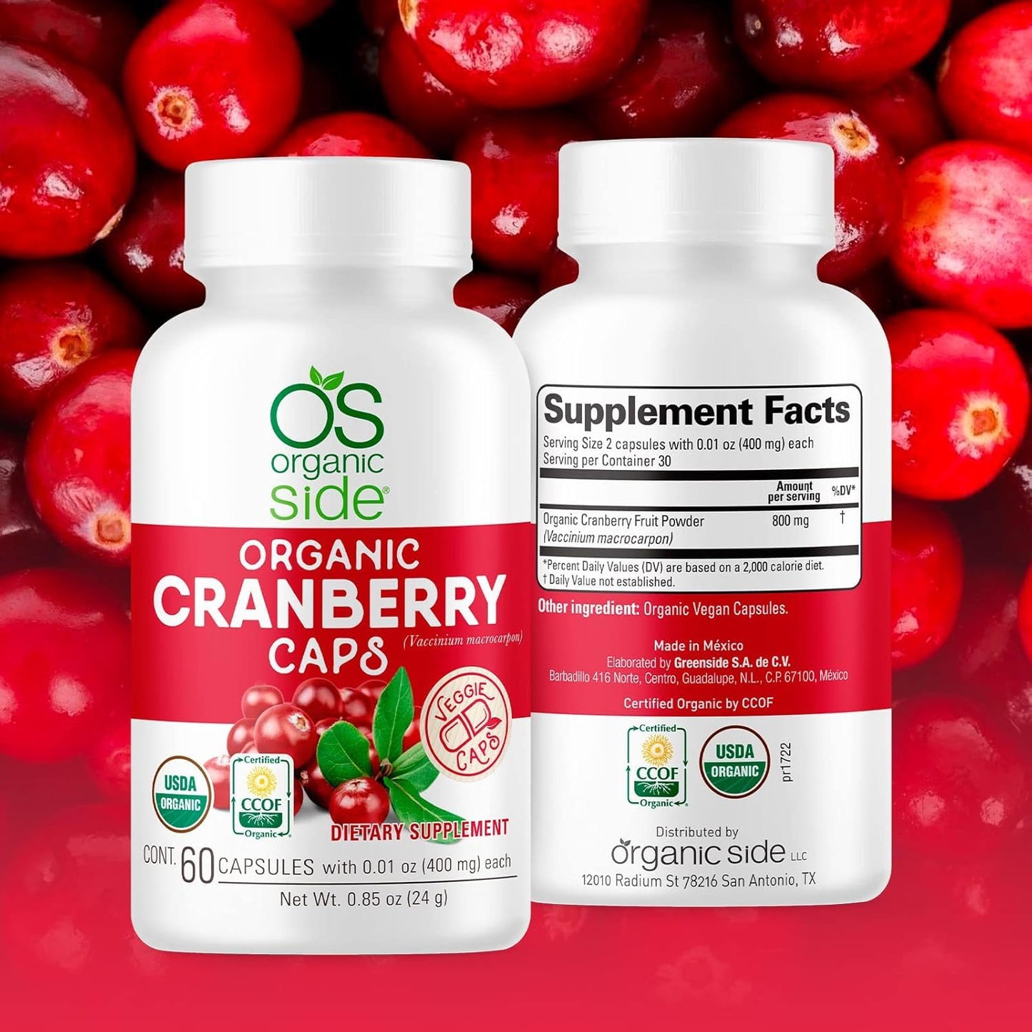 OS Organic Side Organic Cranberry 120 Capsules
