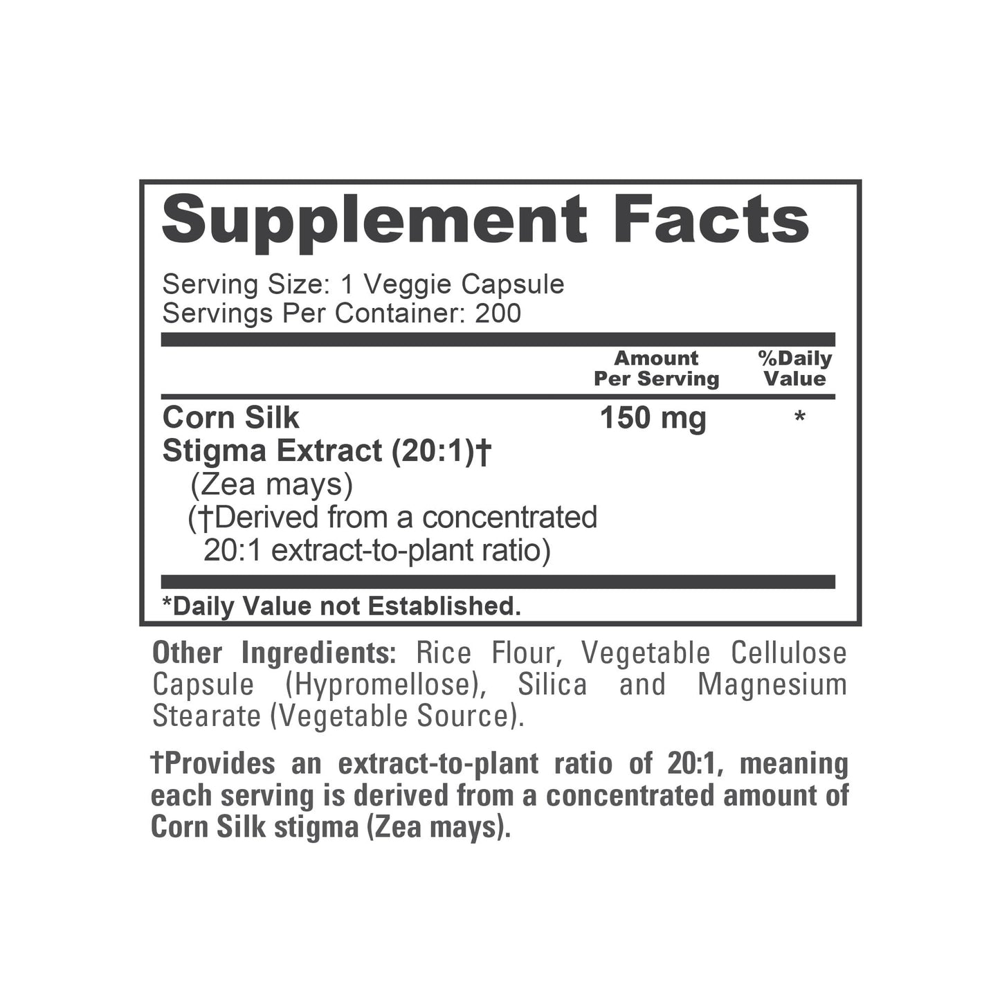NusaPure Corn Silk Capsules 150 mg, 200 Capsules