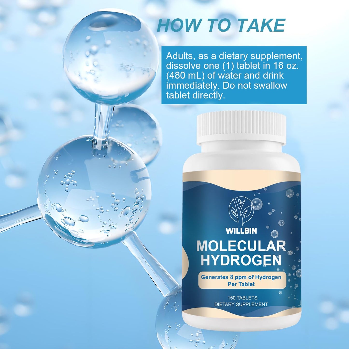 Willbin Hydrogen Water Tablets 150 Tablets