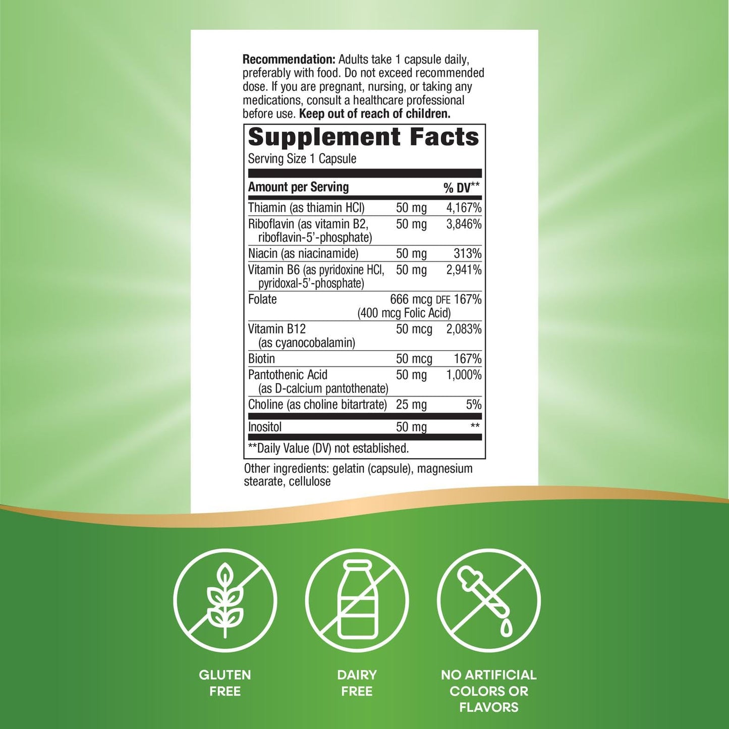 Nature's Way Vitamin B-50 Complex Capsule, 100 Count