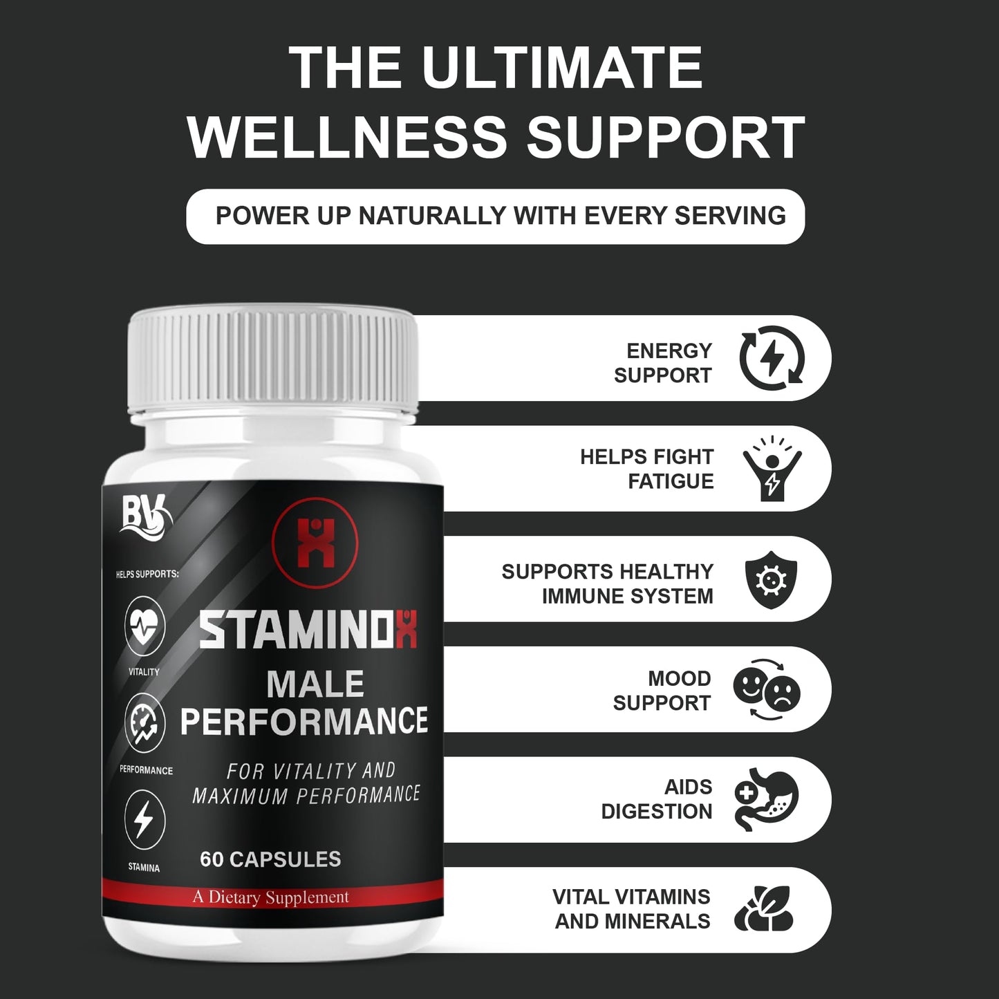 BLUE VIBE Staminox Premium Wellness and Advanced Health Management Supplement Capsule 120 Capsules