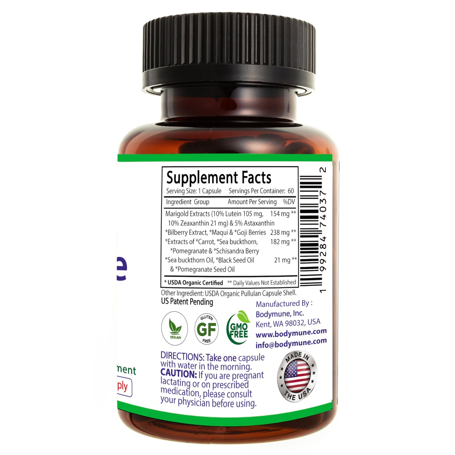 Bodymune EyeCare with Astaxanthin, Lutein & Zeaxanthin Advanced Eye Health Supplement, 60 Capsules