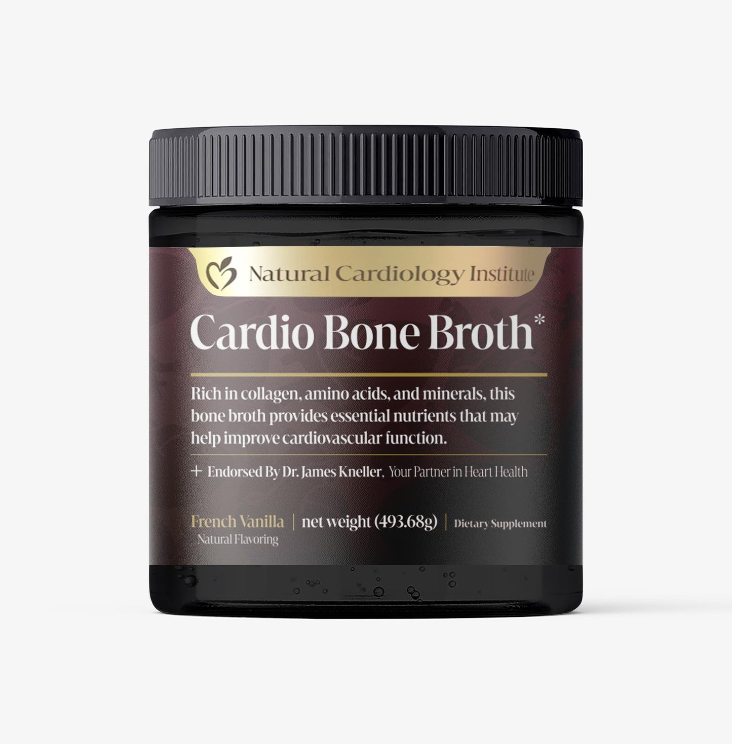 Natural Cardiology Institute Cardio Bone Broth Protein Powder Vanilla 17.4 Ounce