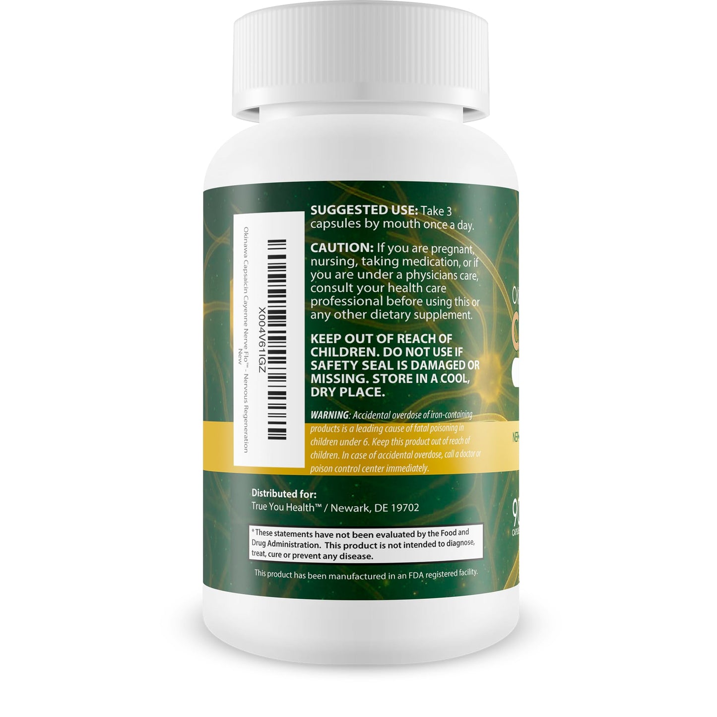 True You Health Okinawa Capsaicin Cayenne Nerve Flo Capsule 90 Count
