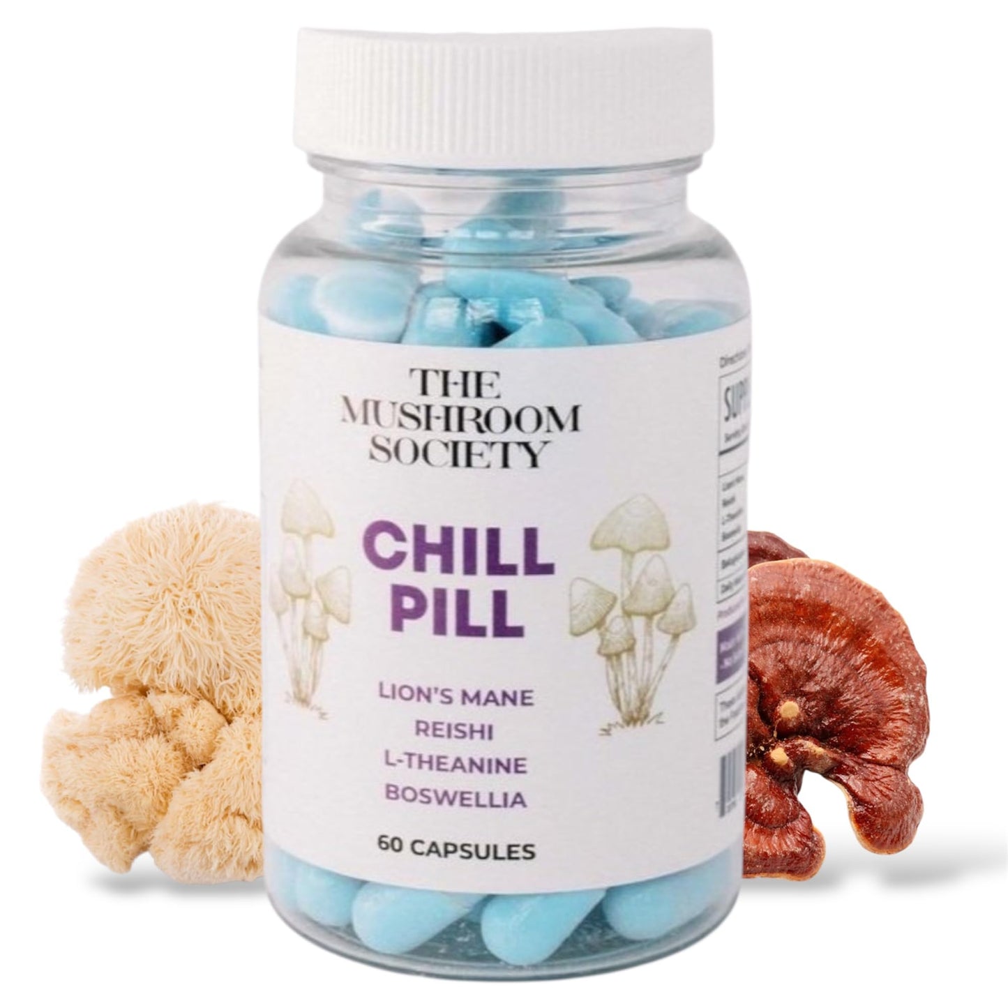 The Mushroom Society Chill Pill Supplement Vegan Capsules, 60 Capsules