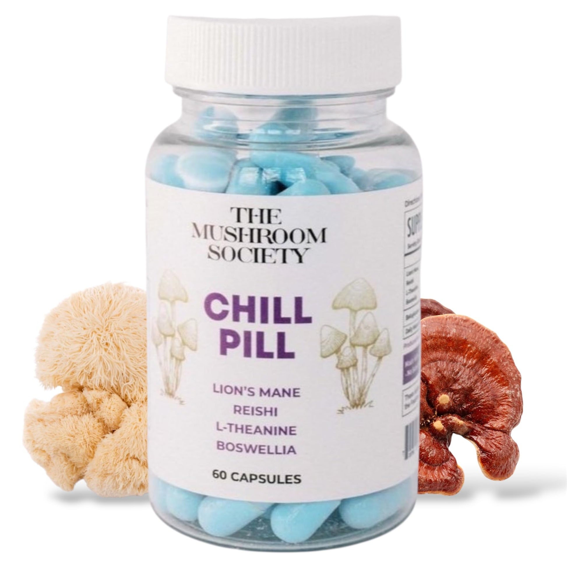 The Mushroom Society Chill Pill Supplement Vegan Capsules, 60 Capsules