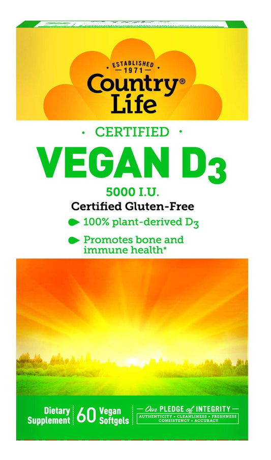 Country Life Vegan D3 Softgel 60 Count
