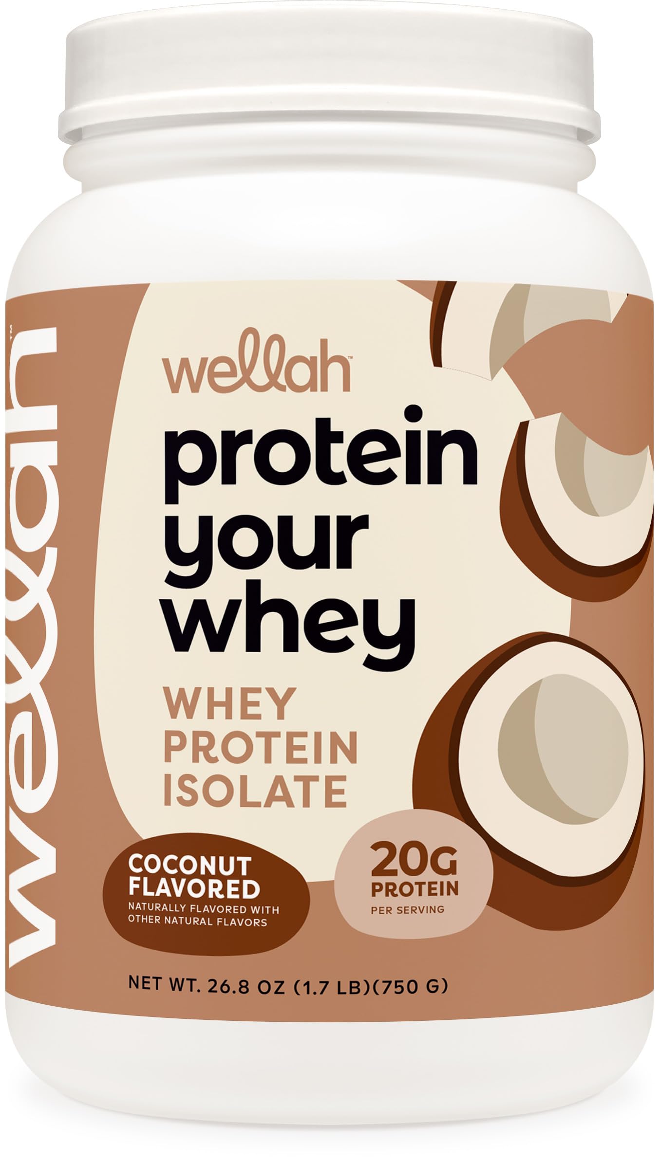 Wellah Protein Your Whey Whey Protein Isolate Powder, 1.54 Pound