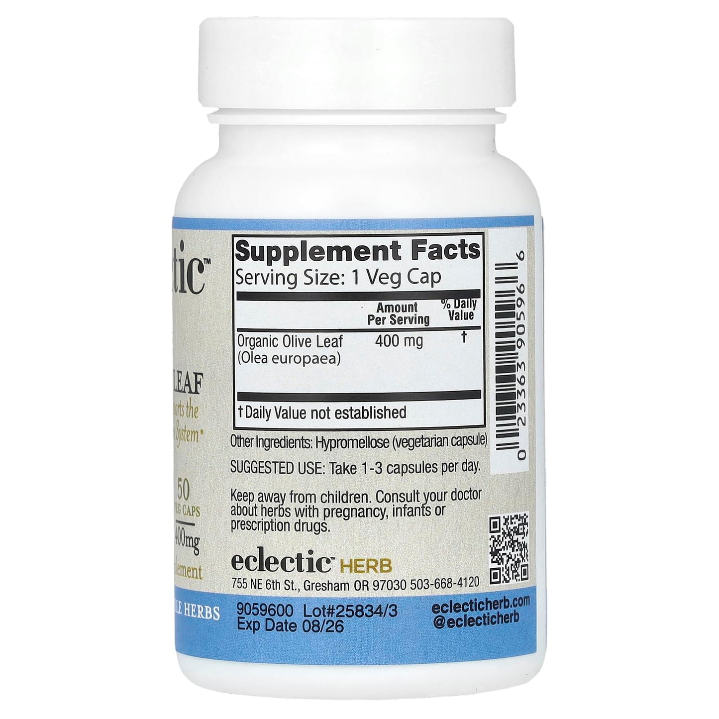 Eclectic Institute Olive Leaf Capsule 50 Count