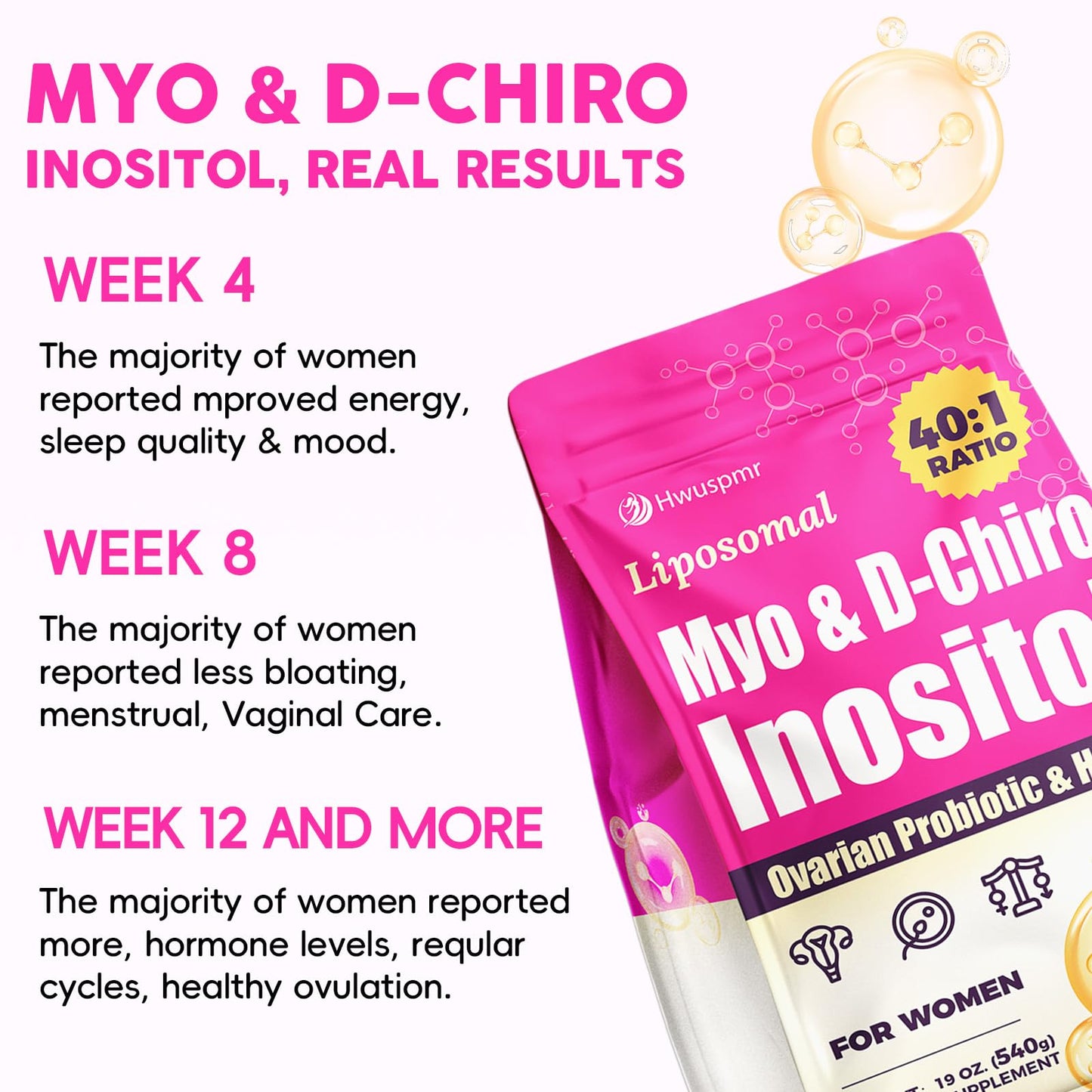 Hwuspmr Liposomal Myo-Inositol & D-Chiro Inositol Powder, 19 oz