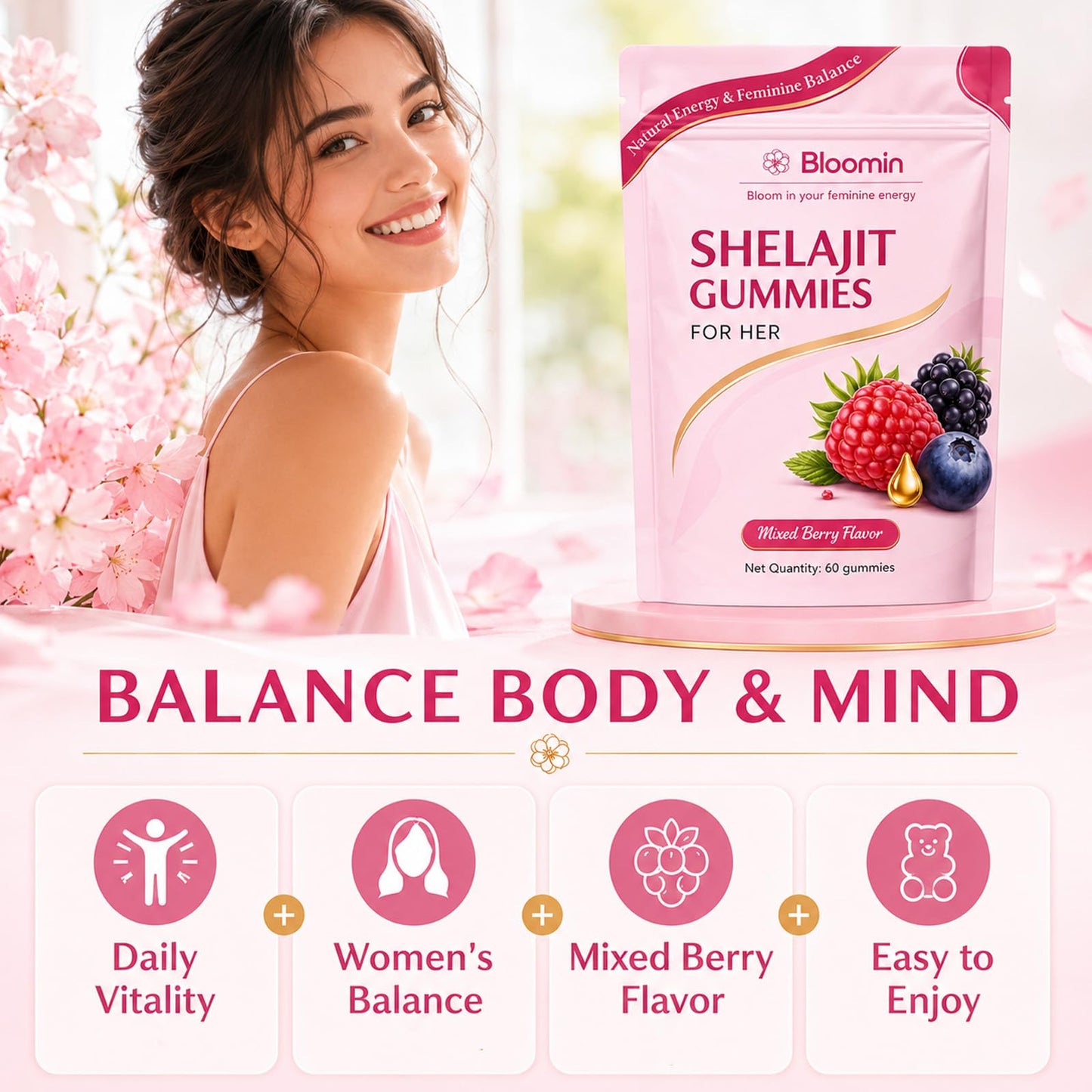 Botanic Vault Bloomin Shilajit, 60 Gummies