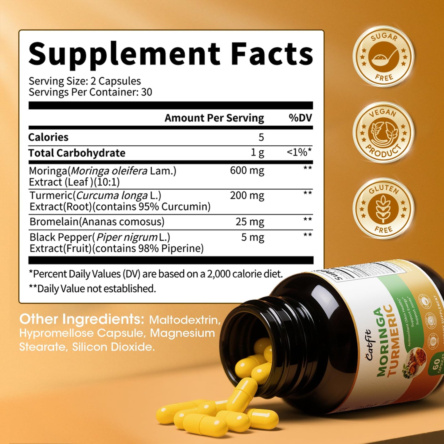 Catfit Moringa 10-in-1 Superfood Supplement Capsule, 60 Count