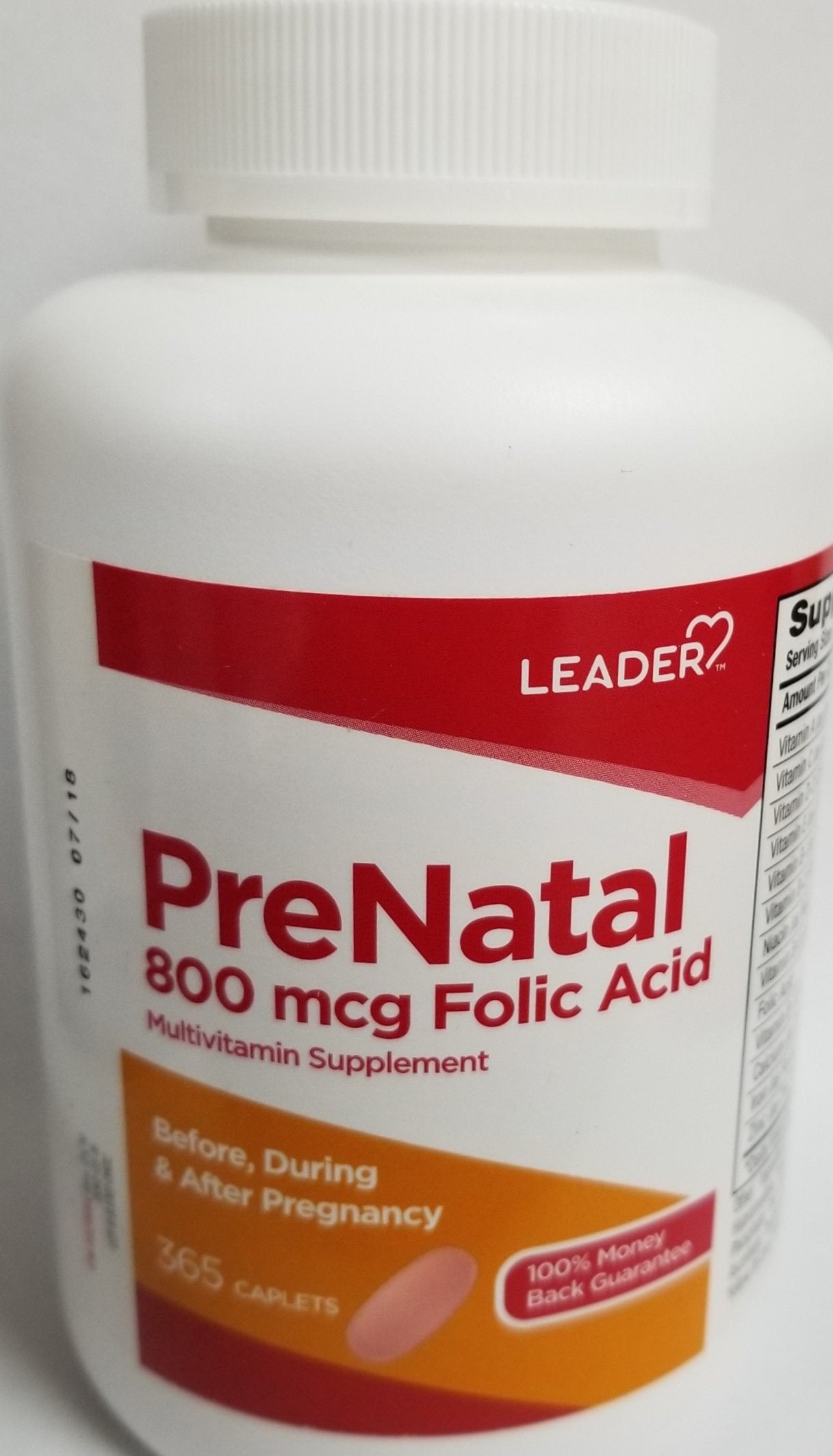 Leader Prenatal Vitamins Caplets, 365