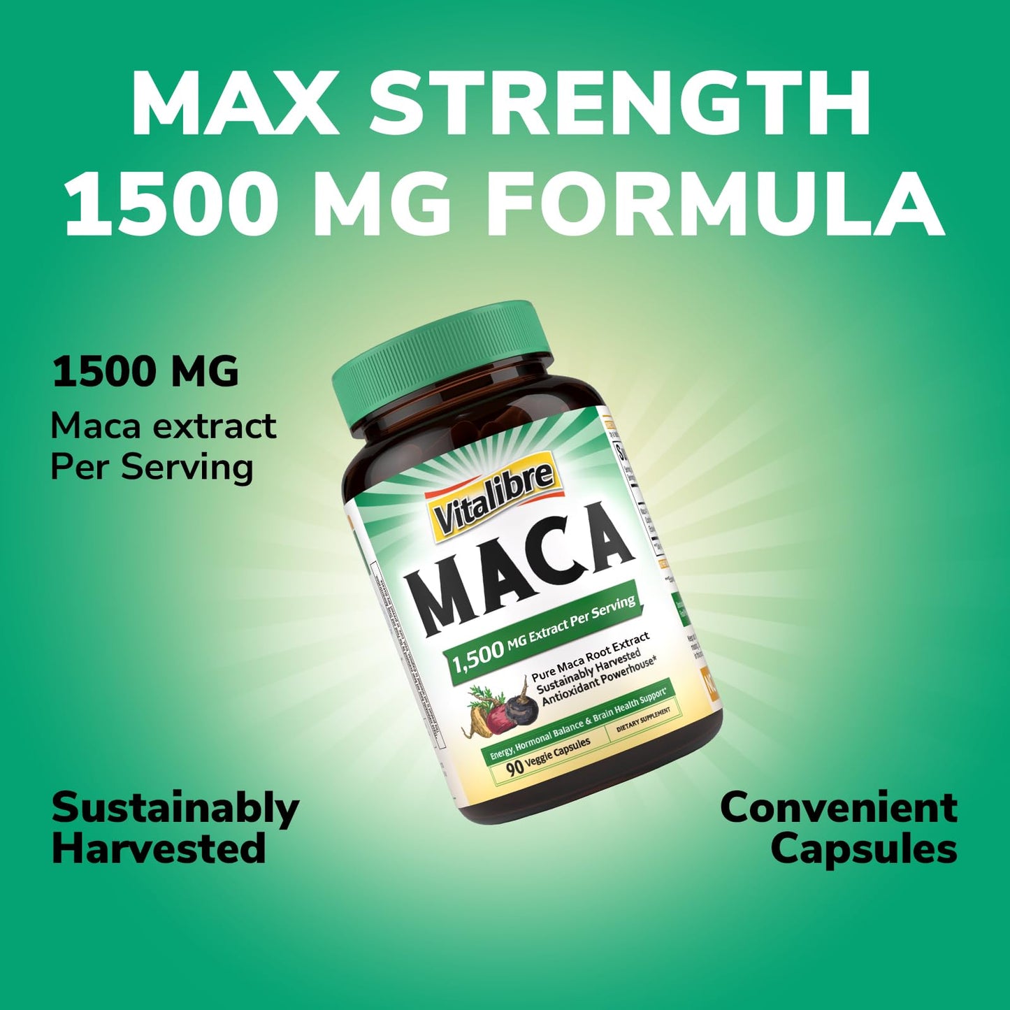 Vitalibre Maca Root Capsules, 90 Capsules