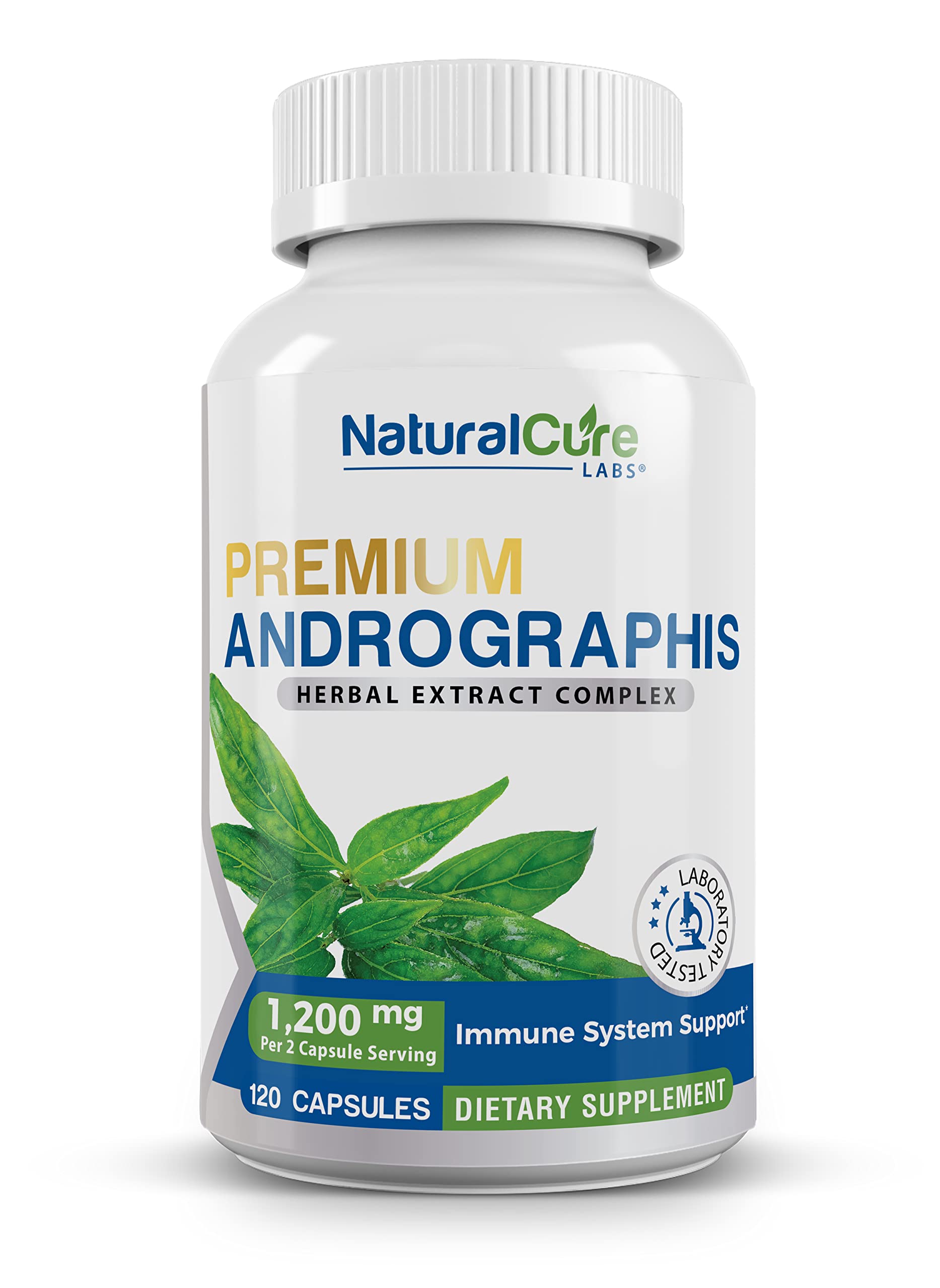 Natural Cure Labs Premium Andrographis Paniculata Extract 1200mg (100mg Standardized Andrographolides) Capsules, 120 Count
