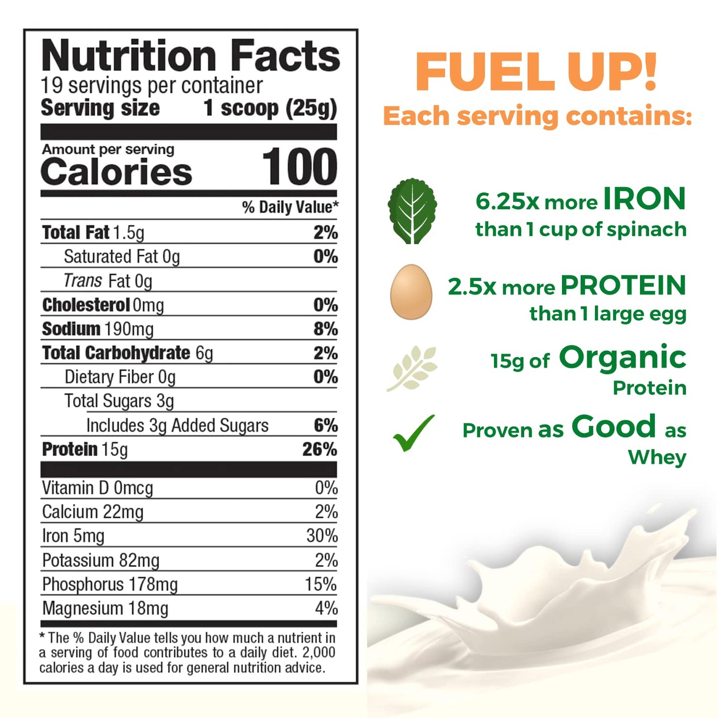 Growing Naturals Raw Pea Protein Powder, Vanilla Blast, 16.7 oz