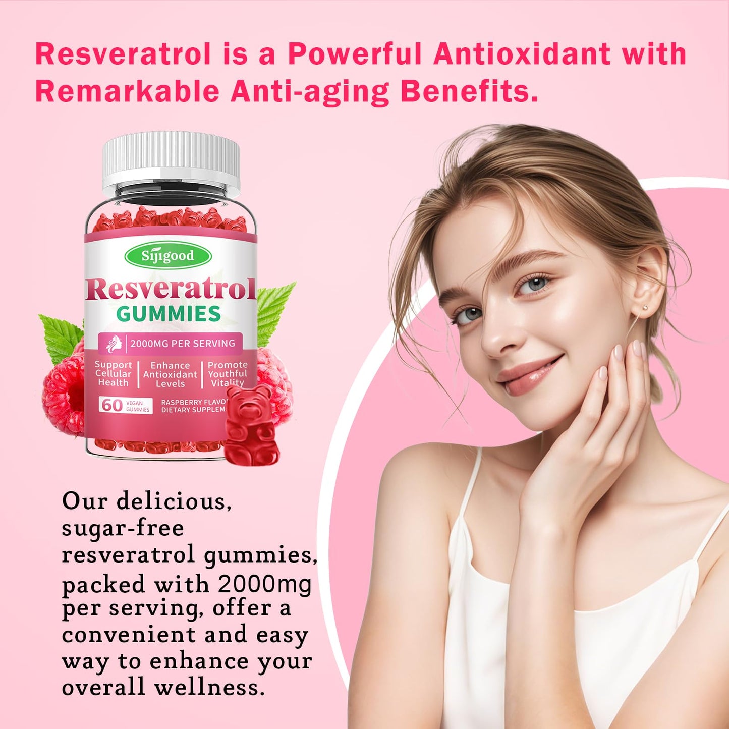 Sijigood Organic Resveratrol Gummy 60 Count