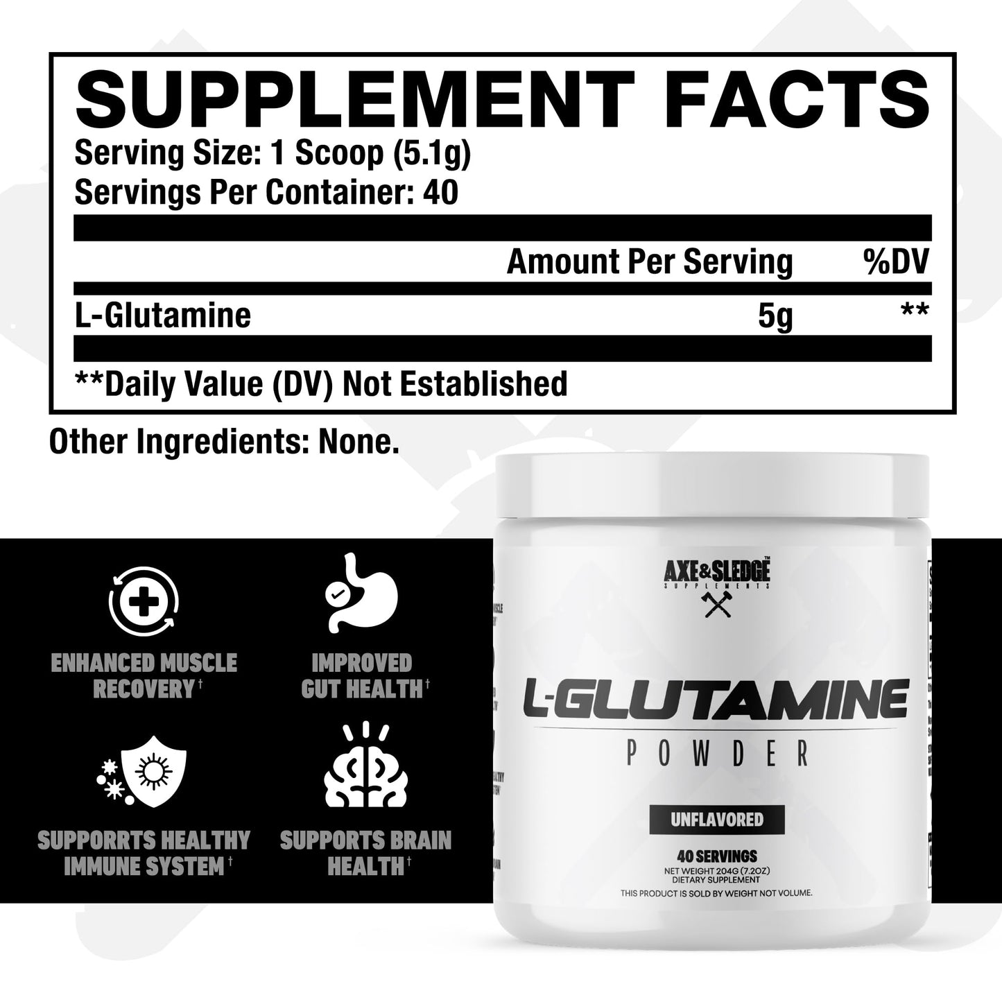 Axe & Sledge Basics Glutamine Powder 7.05 oz