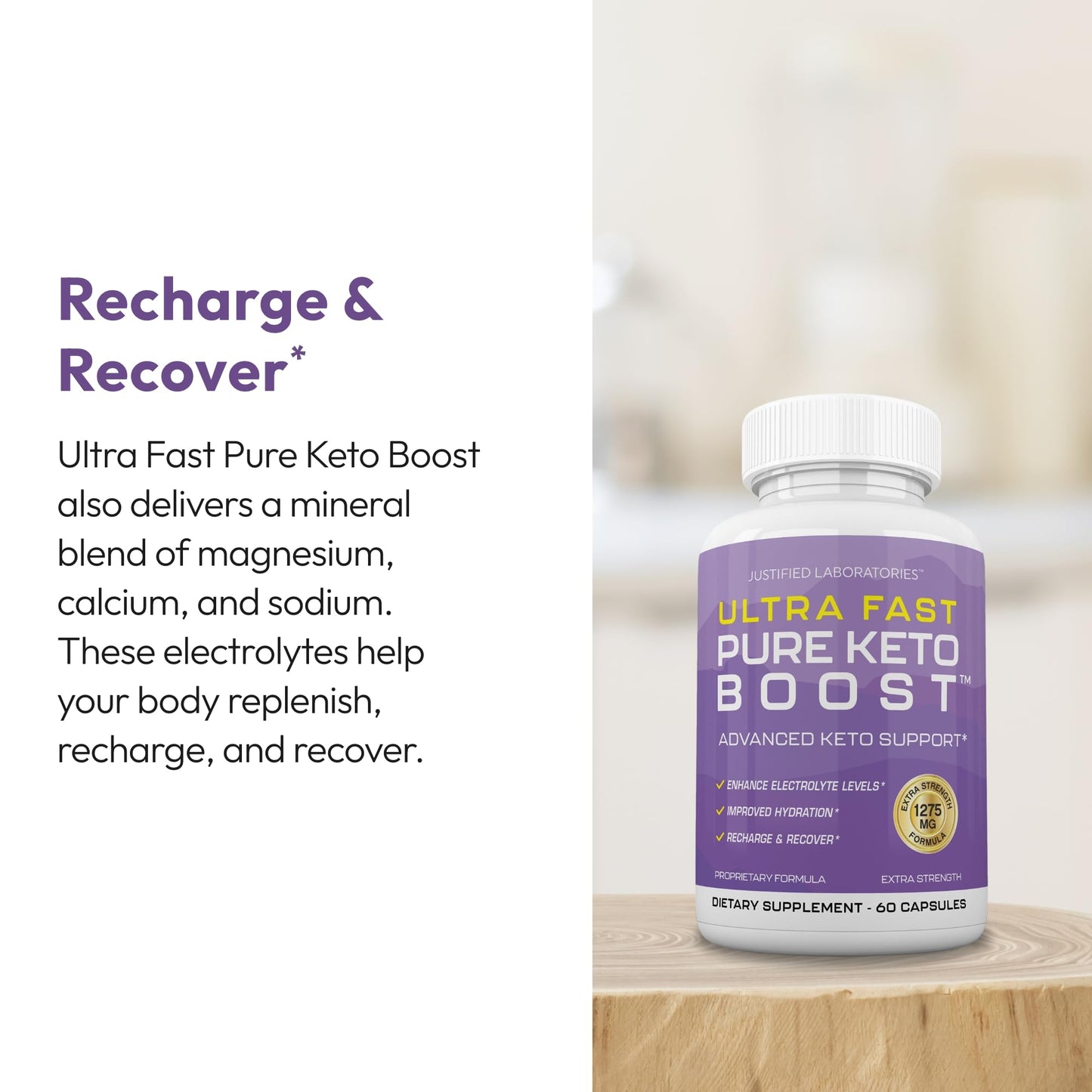 Justified Laboratories Ultra Fast Pure Keto Boost 60 Capsules