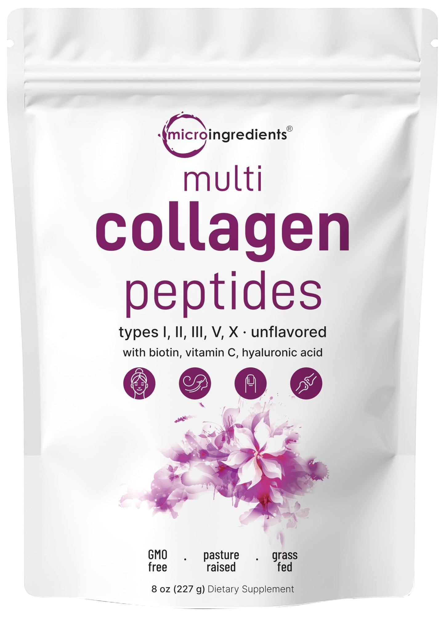 Micro Ingredients Multi Collagen Peptides Powder, 8oz