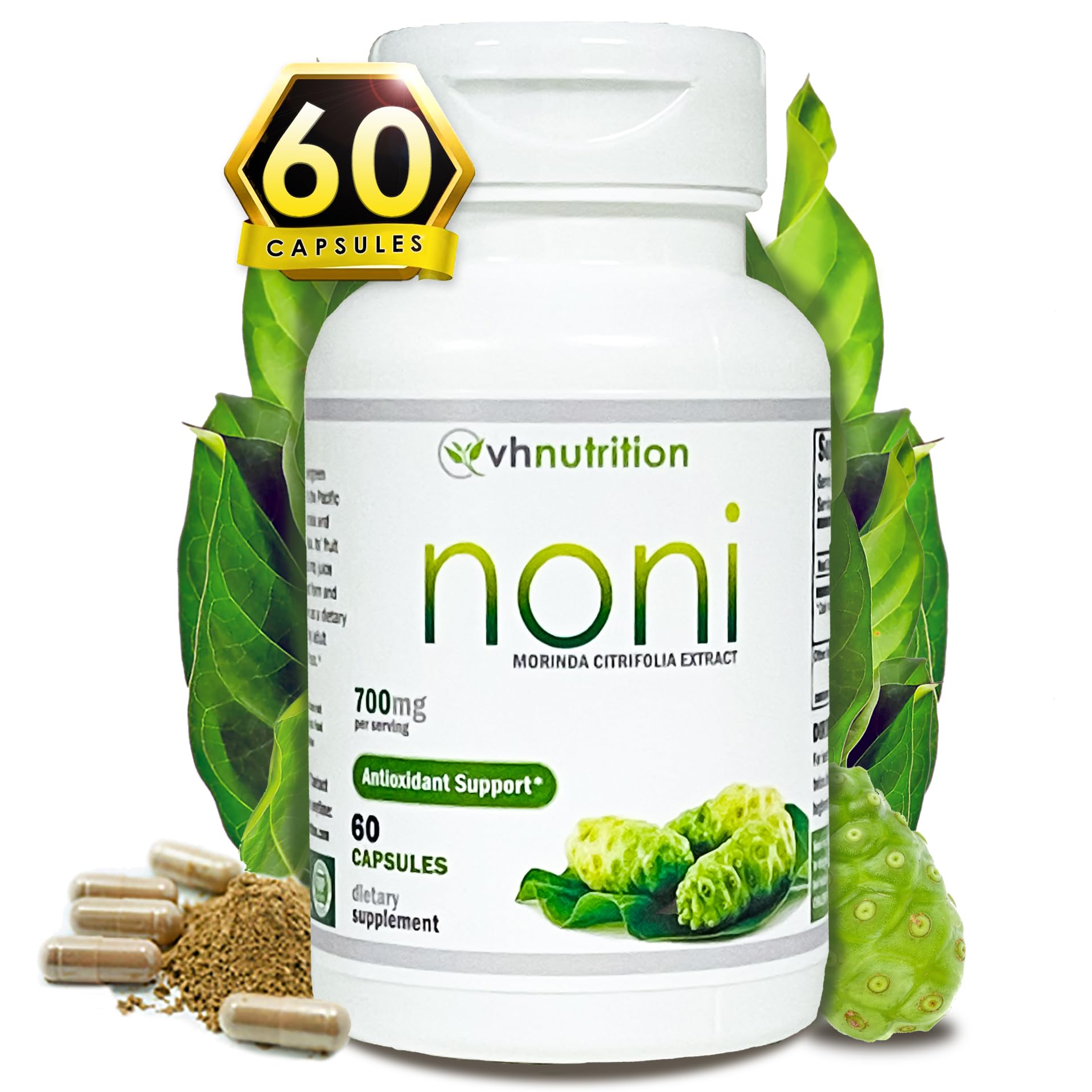 VH Nutrition Noni Capsules 700mg Morinda citrifolia Extract, 60 Capsules