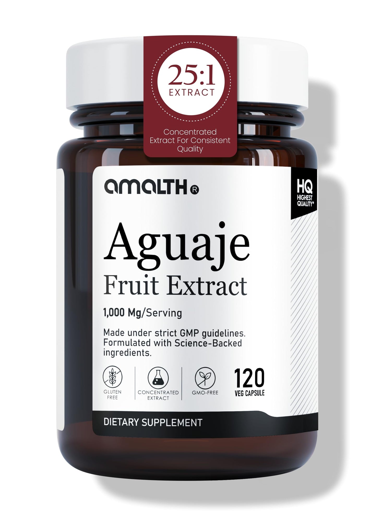 AMALTH Aguaje Curves 1000 mg Capsule for Women, Extra Strength from Peru Natural Supplements, 120 Capsules, Non-GMO