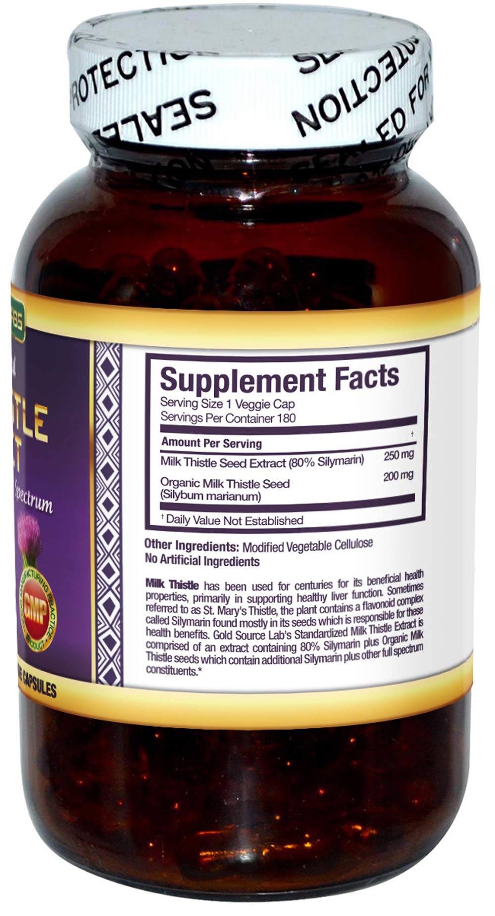 Gold Source Labs Milk Thistle Capsules, 180 Capsules