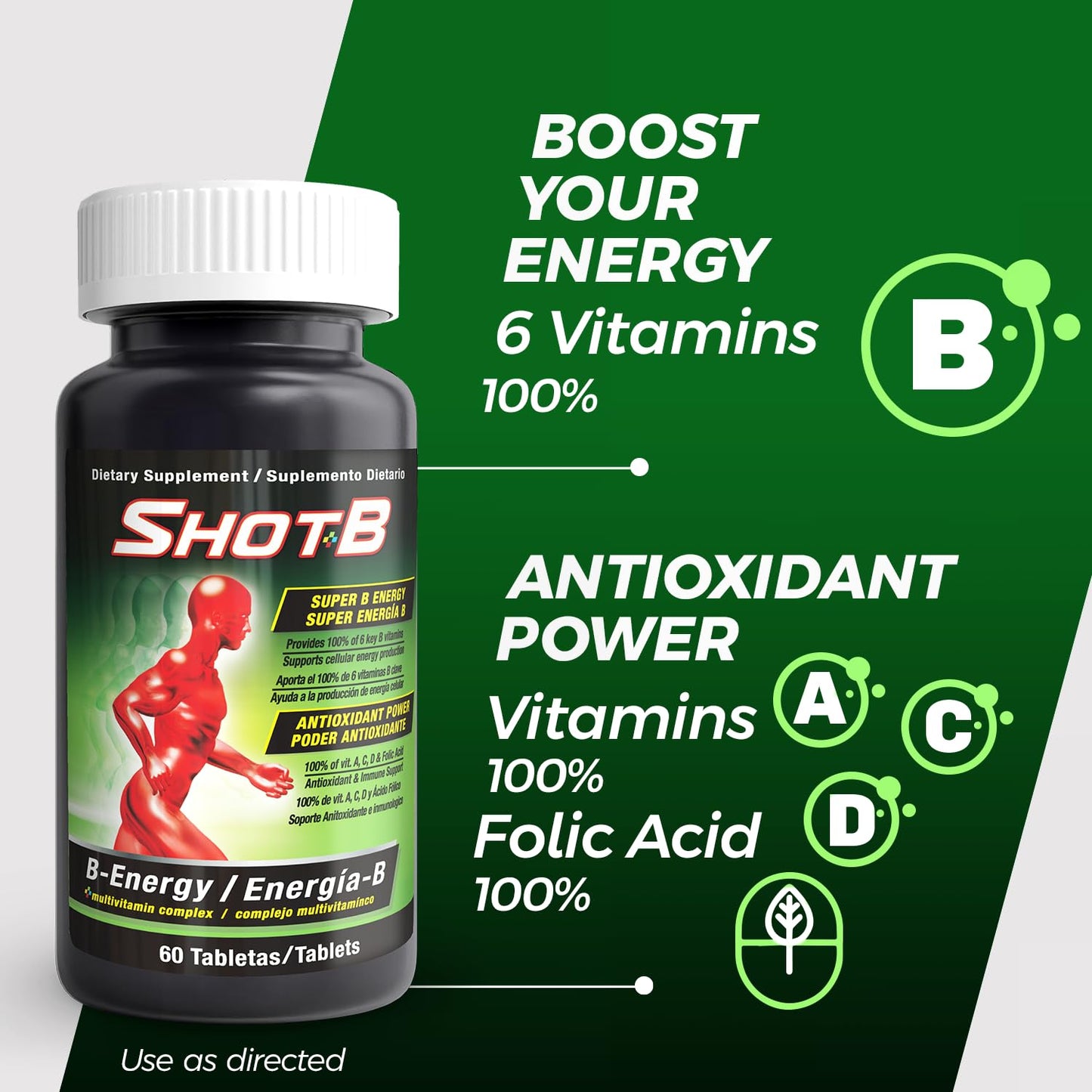 Shot B Multivitamin Complex Tablets, 60 Count