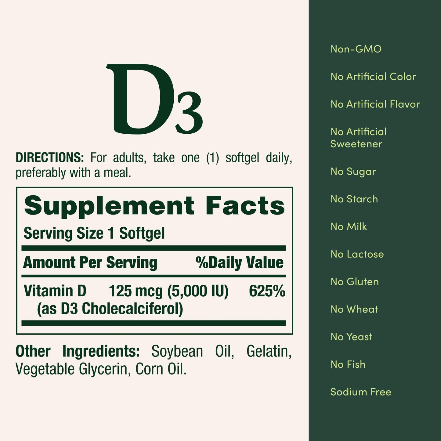 Nature's Bounty Vitamin D3 2000IU Softgels, 150 Count