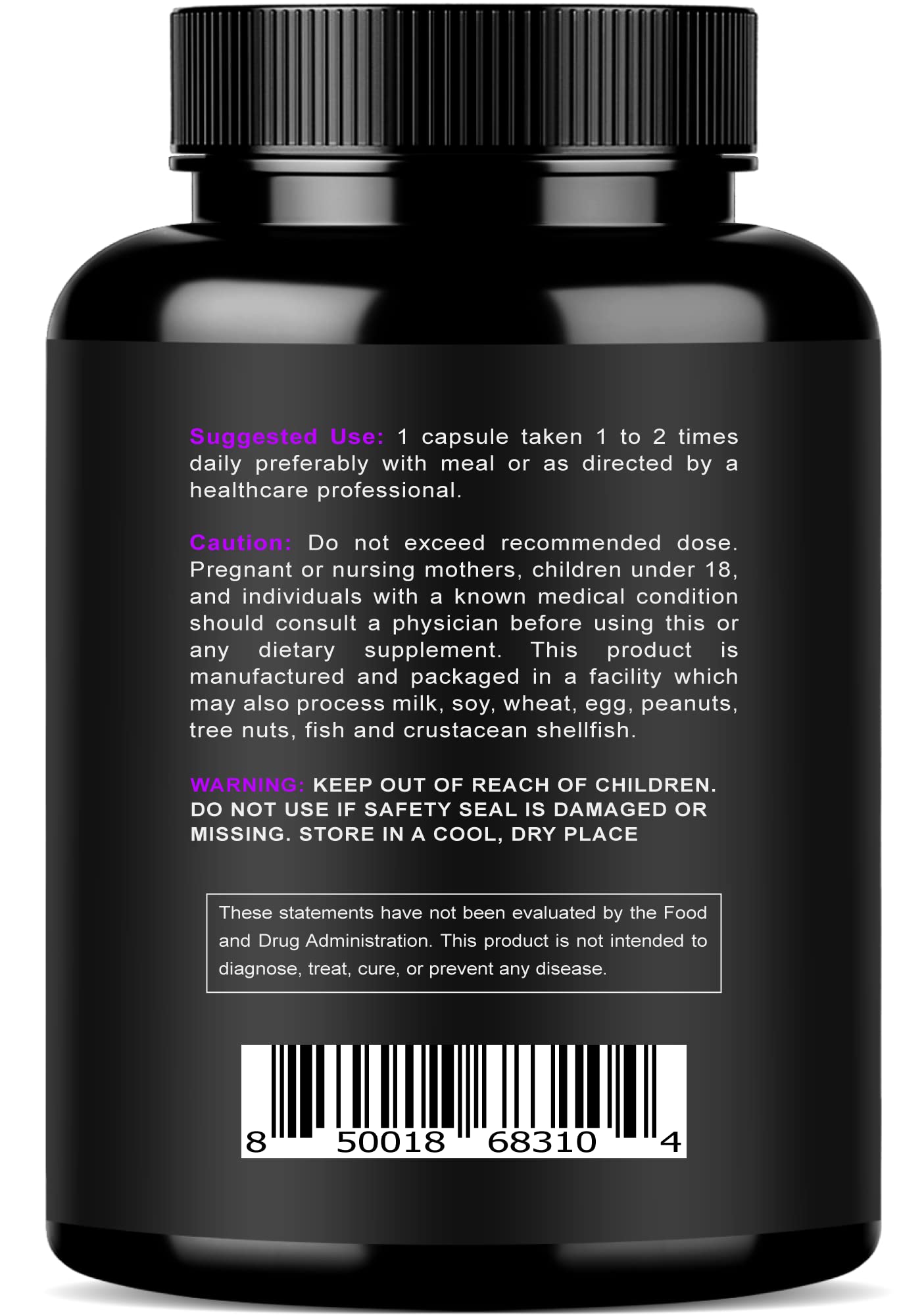 NURTURLY Magnesium Citrate & Oxide 500mg Complex Supplement Capsule, 120 Count