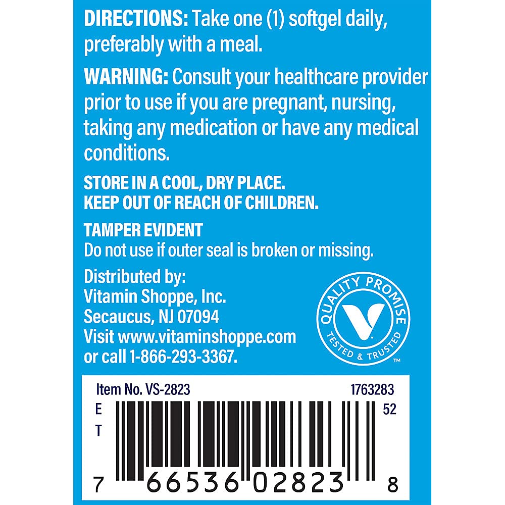 The Vitamin Shoppe Vitamin D3 5000IU Softgels, 100 Softgels