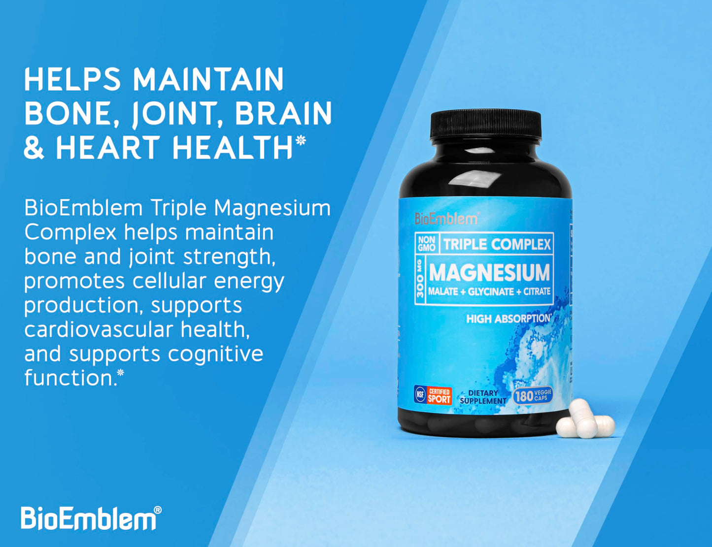 BioEmblem Triple Magnesium Complex Capsule 180 Count