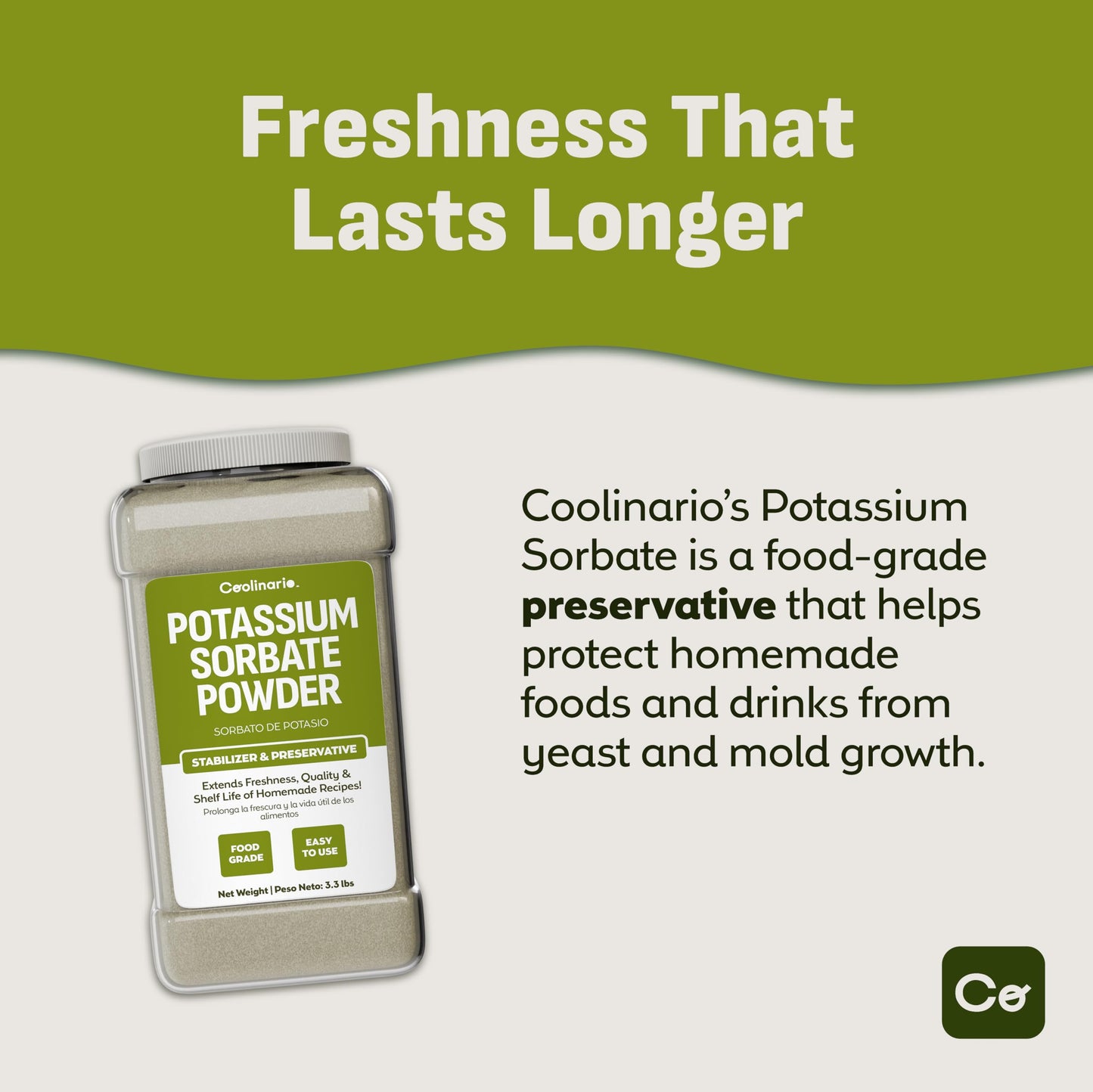 Coolinario Potassium Sorbate Powder 52.8 Ounce