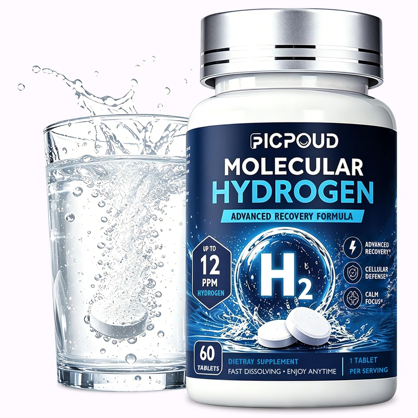 Ficpoud Molecular Hydrogen Tablets, 60 Count