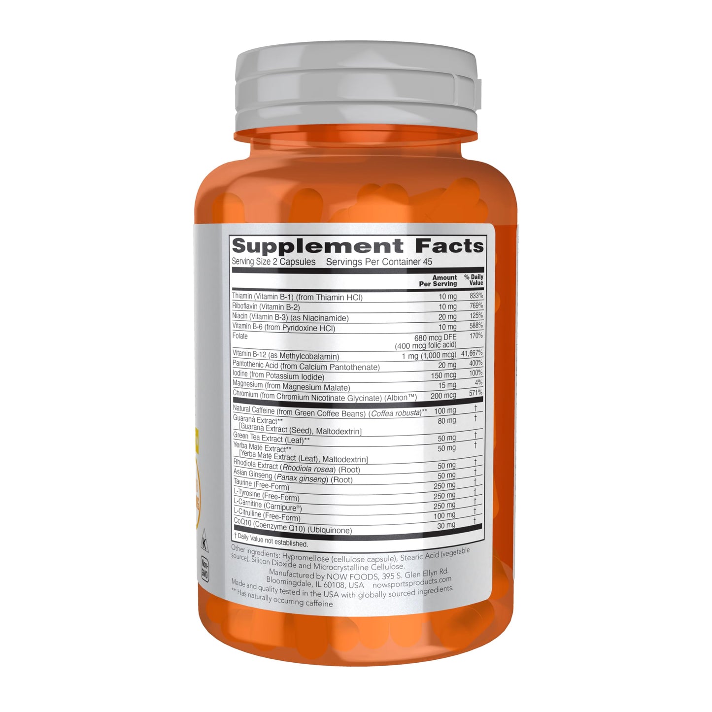 NOW Foods Sports Energy Extreme Capsules 90 Count