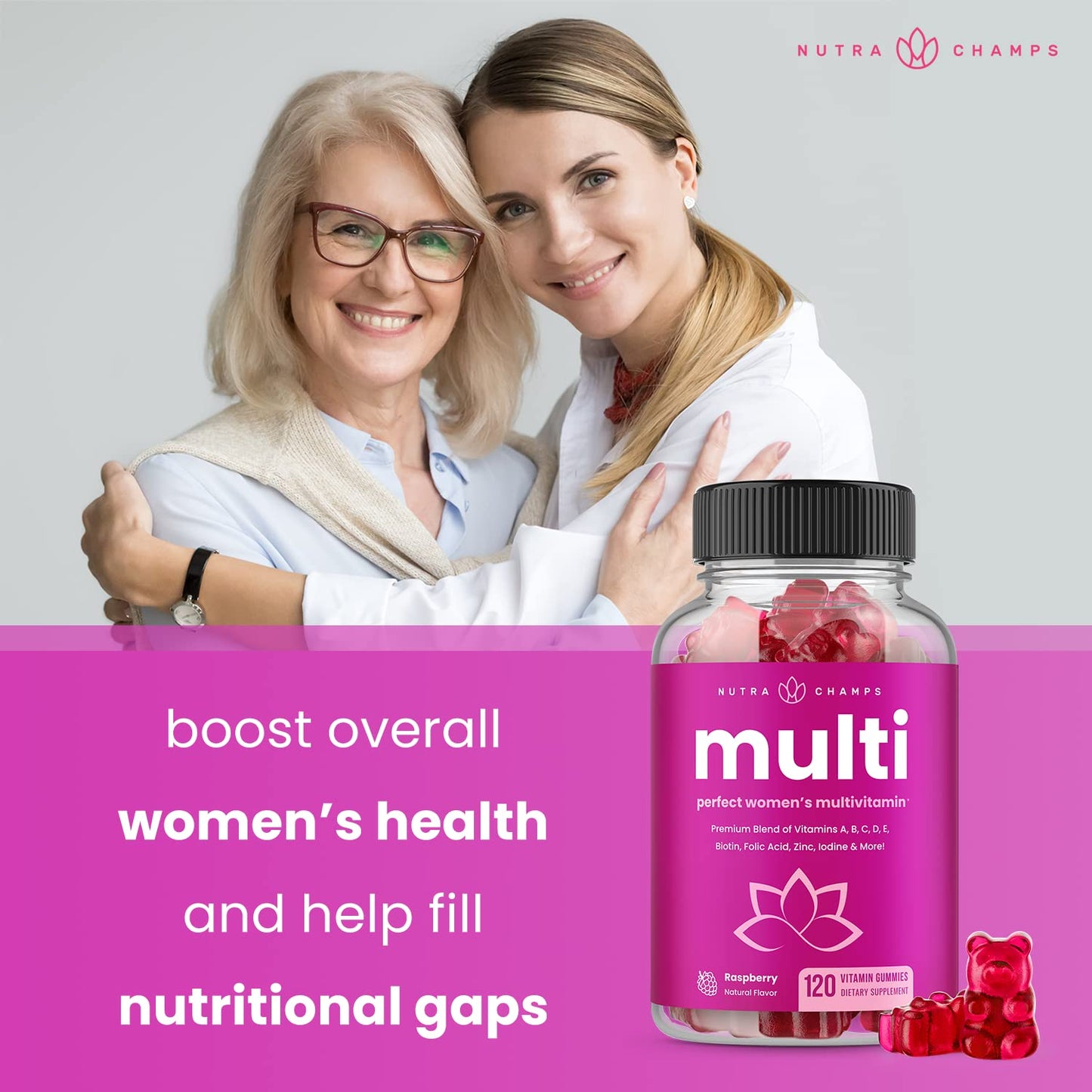NutraChamps Multivitamin for Women Gummy 240 Count