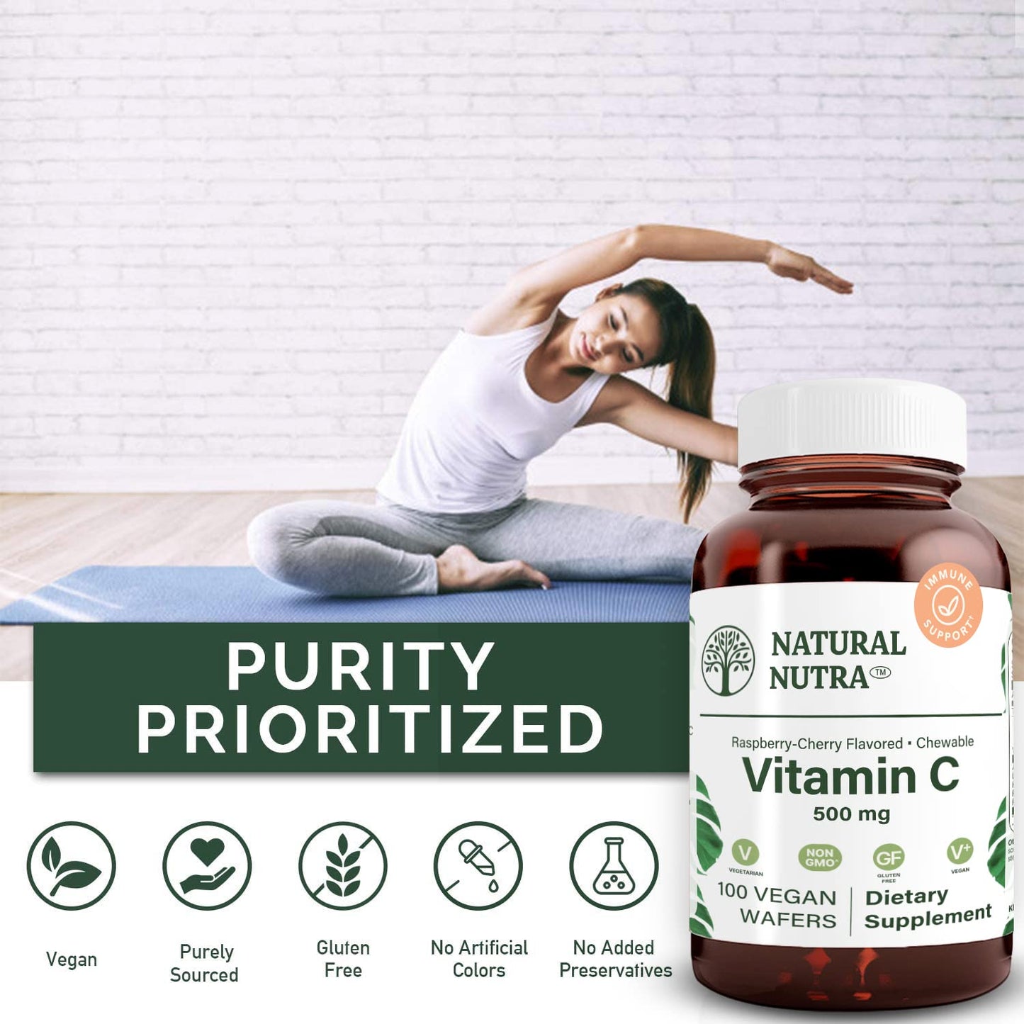 Natural Nutra Vitamin C Powder 100 Count
