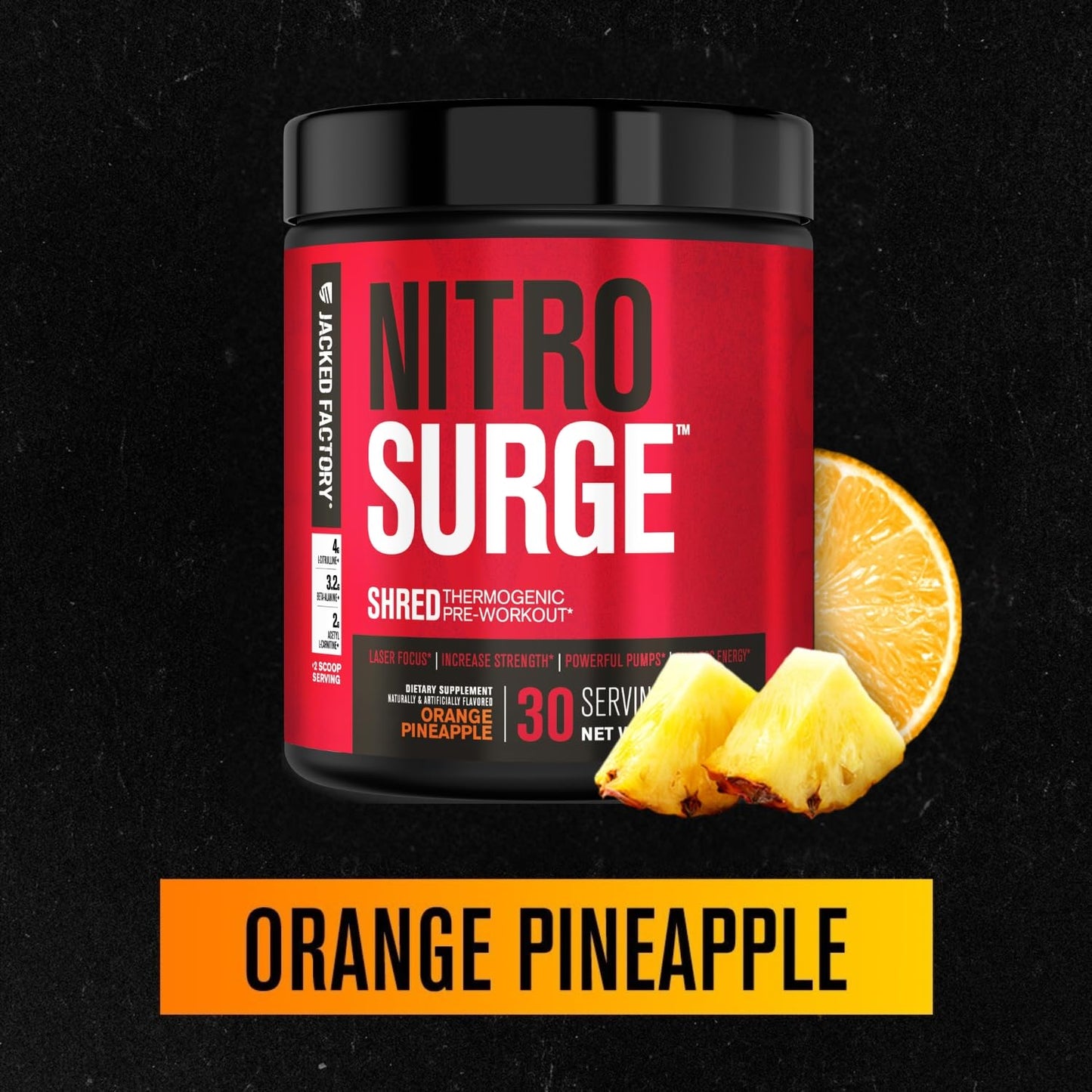 Jacked Factory NITROSURGE Shred Pre Workout Supplement Powder 7.4 Ounce