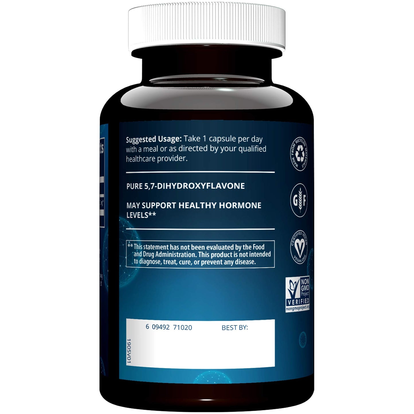 MRM Chrysin 500 mg Capsules, 30 Capsules