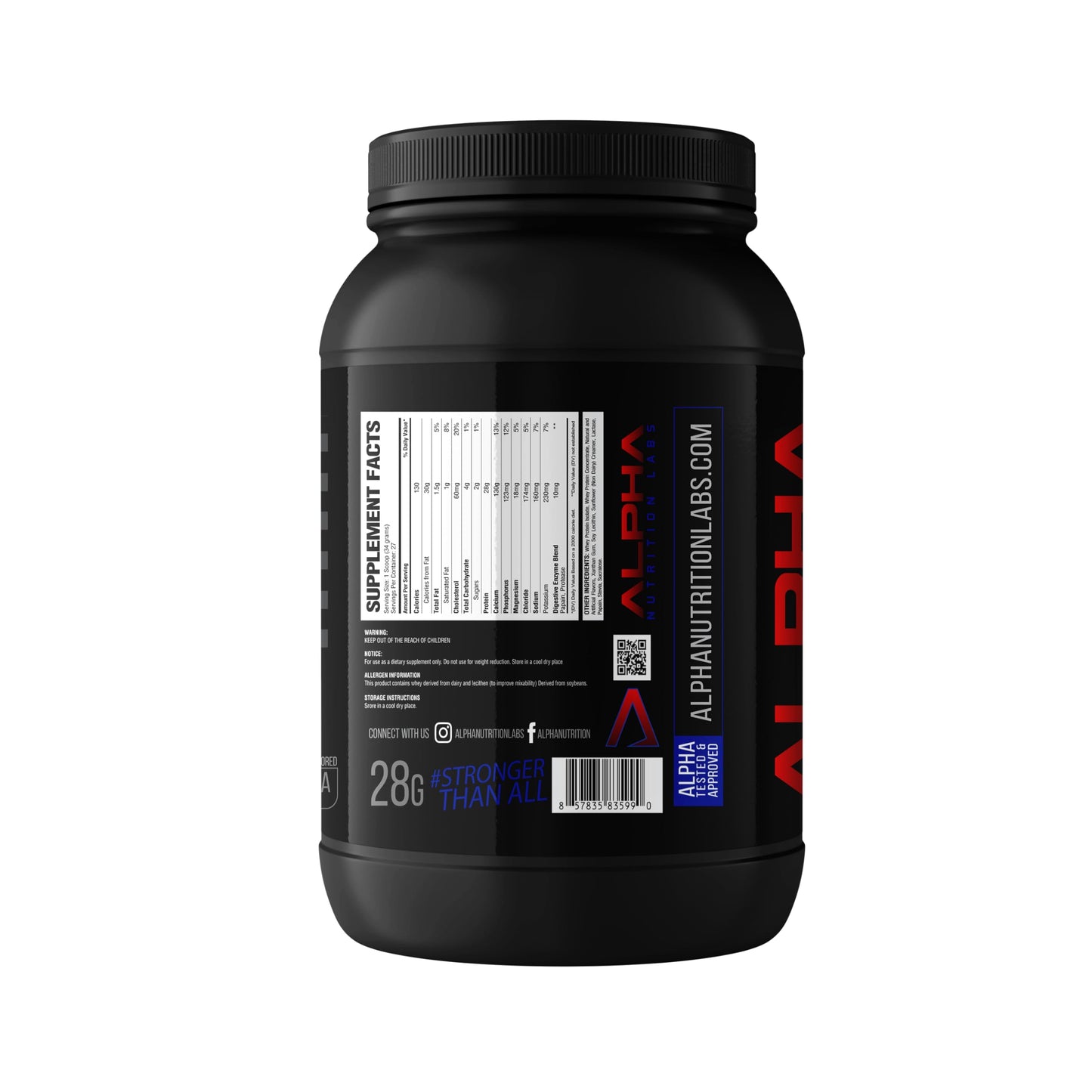 Alpha Nutrition Labs Whey Isolate Protein Powder Vanilla Flavor, 32 Servings